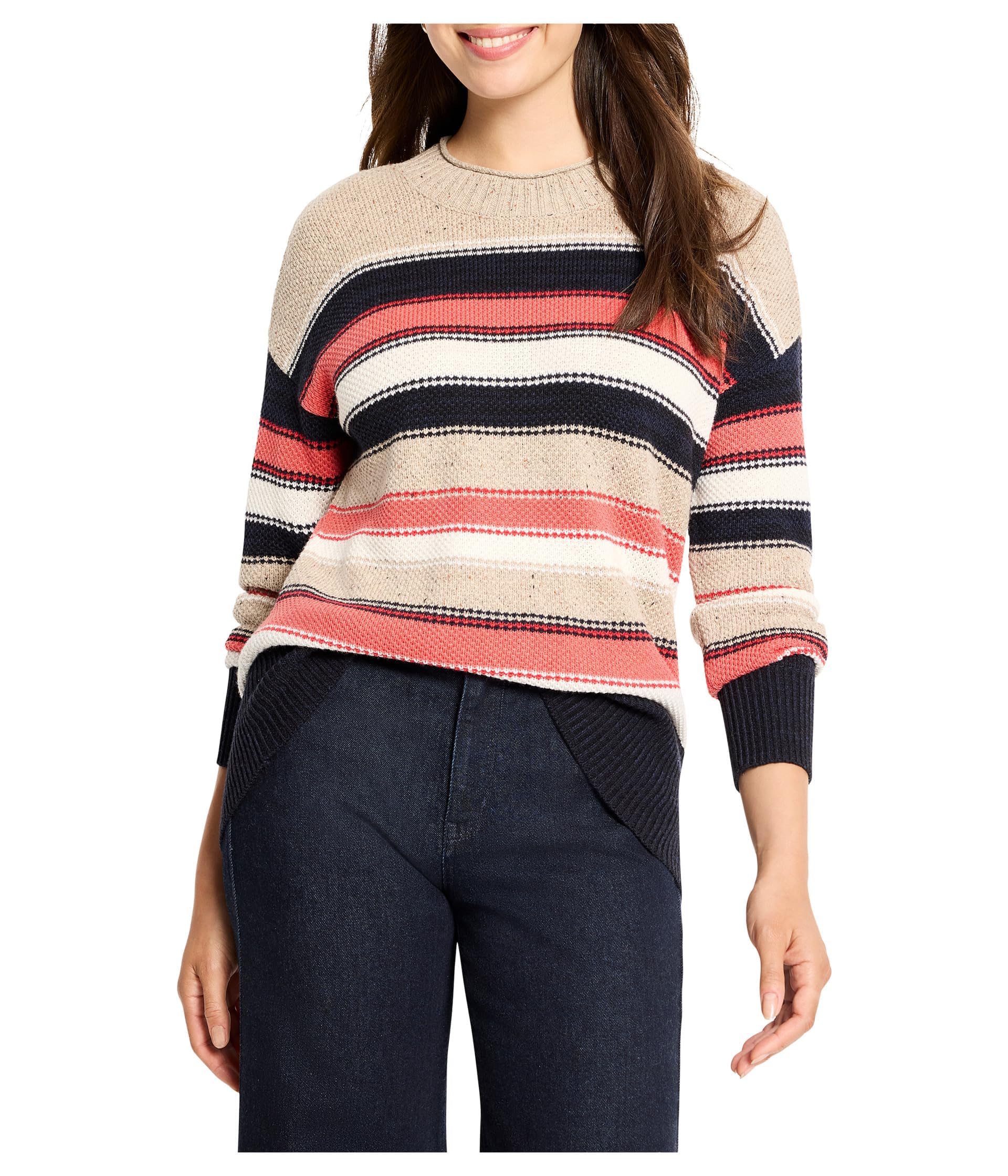 NIC Zoe Womens NEP Knit Striped Sweater