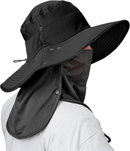 Miniatura 1 de Sukeen Sombrero de cubo de enfriamiento con solapa desmontable para el cuello y máscara facial, sombrero de sol con UPF 50+, para pesca, senderismo,