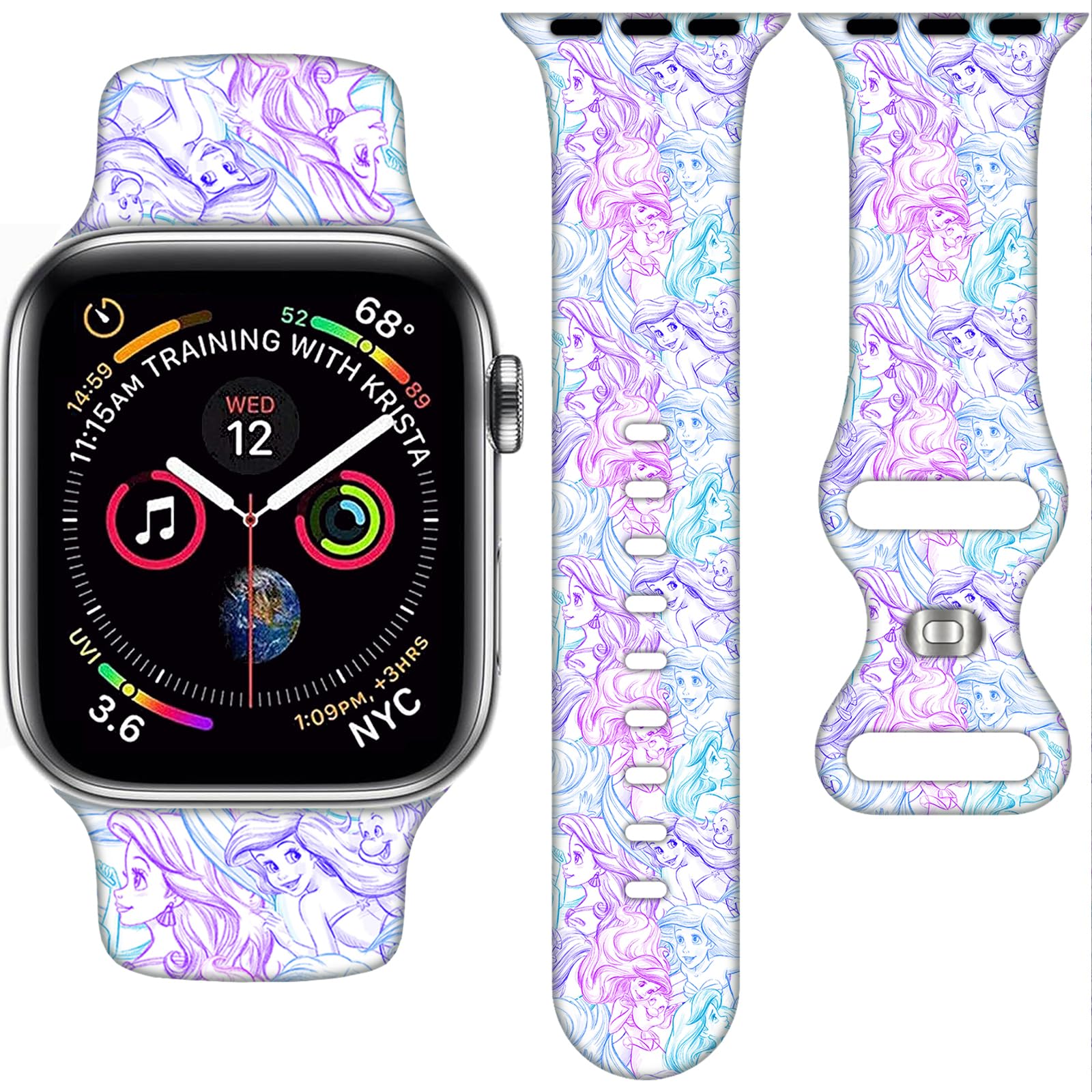 Cartoon Band Compatible with Apple Watch 38mm/40mm/41mm/42mm/44mm/45mm/46mm, Princess Bands Replacement for Apple Watch Series 10 9 8 7 6 5 4 3 SE2,