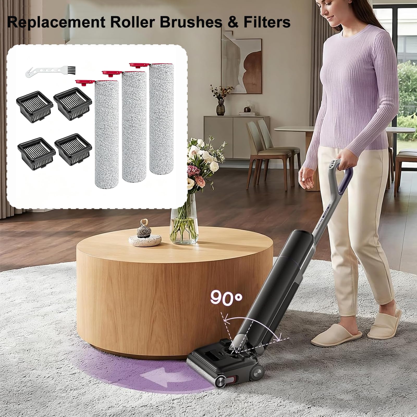 FloorShine 830 - Cepillo de rodillo y filtro para Eureka Floor Shine 830
