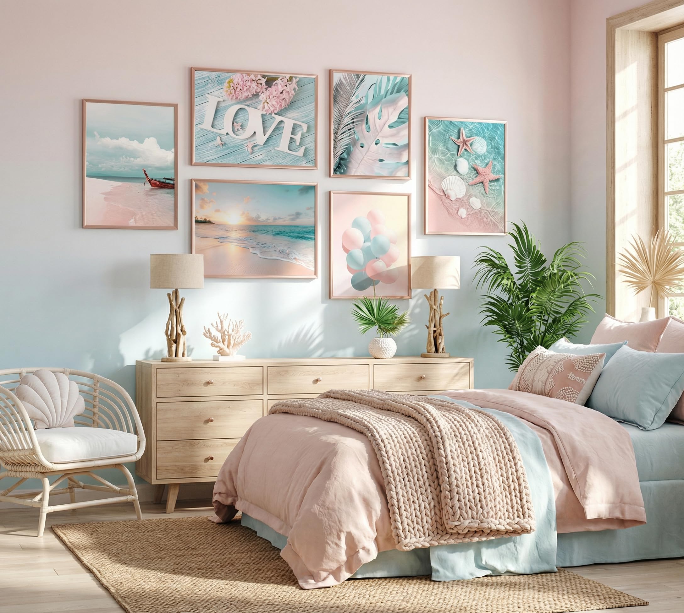 Pastel Coastal Wall Art - 6 Prints FREE SHIPPING -4