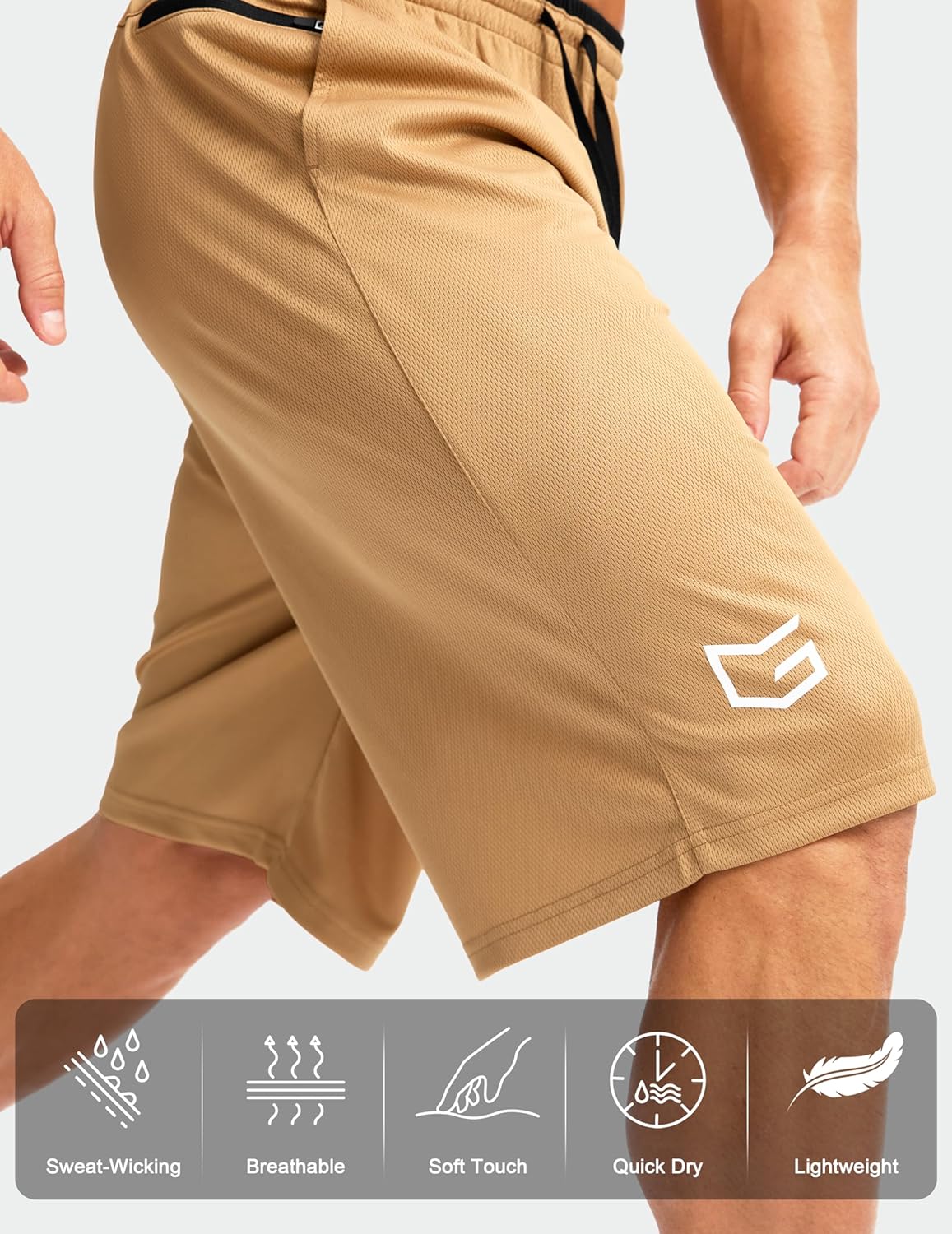 G Gradual Men's Long Basketball Shorts with Zipper Pocket 11'' Quick Dry Gym Shorts Lightweight Mesh Athletic Shorts for Men - Image 5