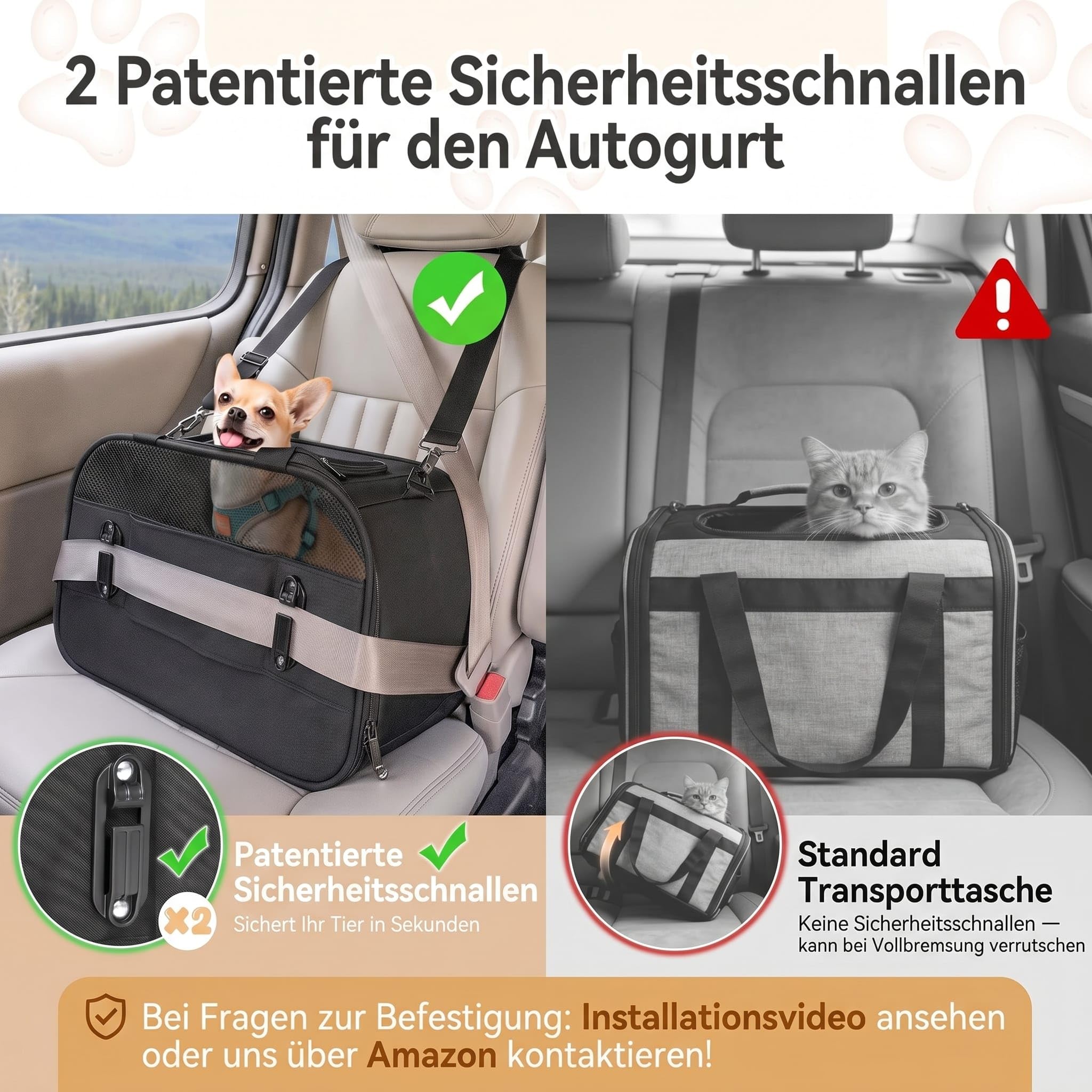 A4pet - Transportador de mascotas de tela aprobado por aerolíneas para perros y gatos, color negro