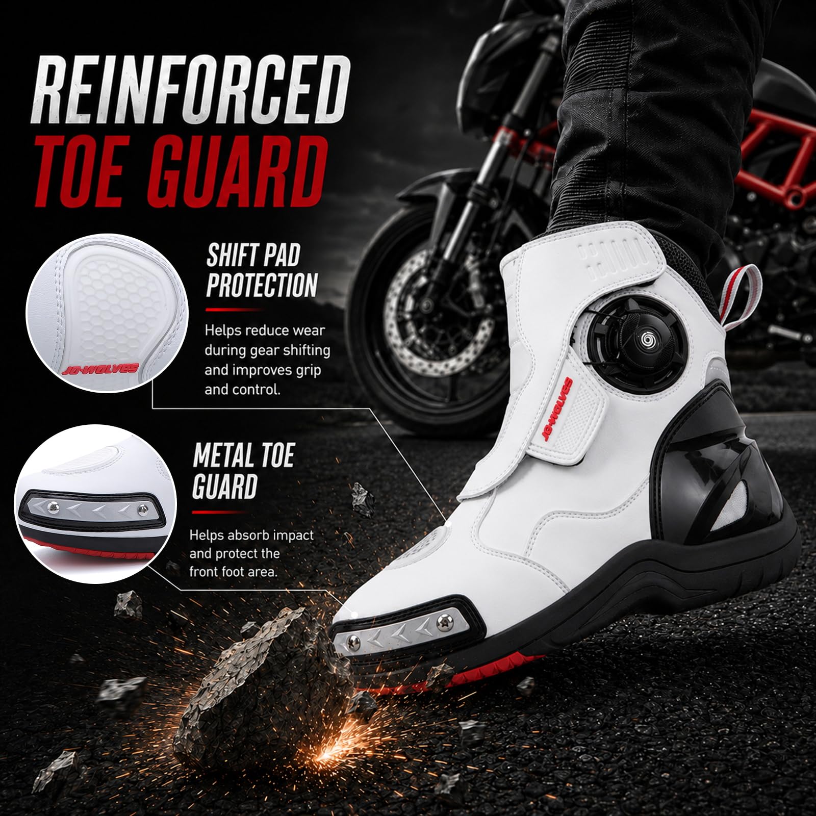 Botas Moto Hombre, Botas Motocicleta de Cuero, Botas de Moto Impermeables