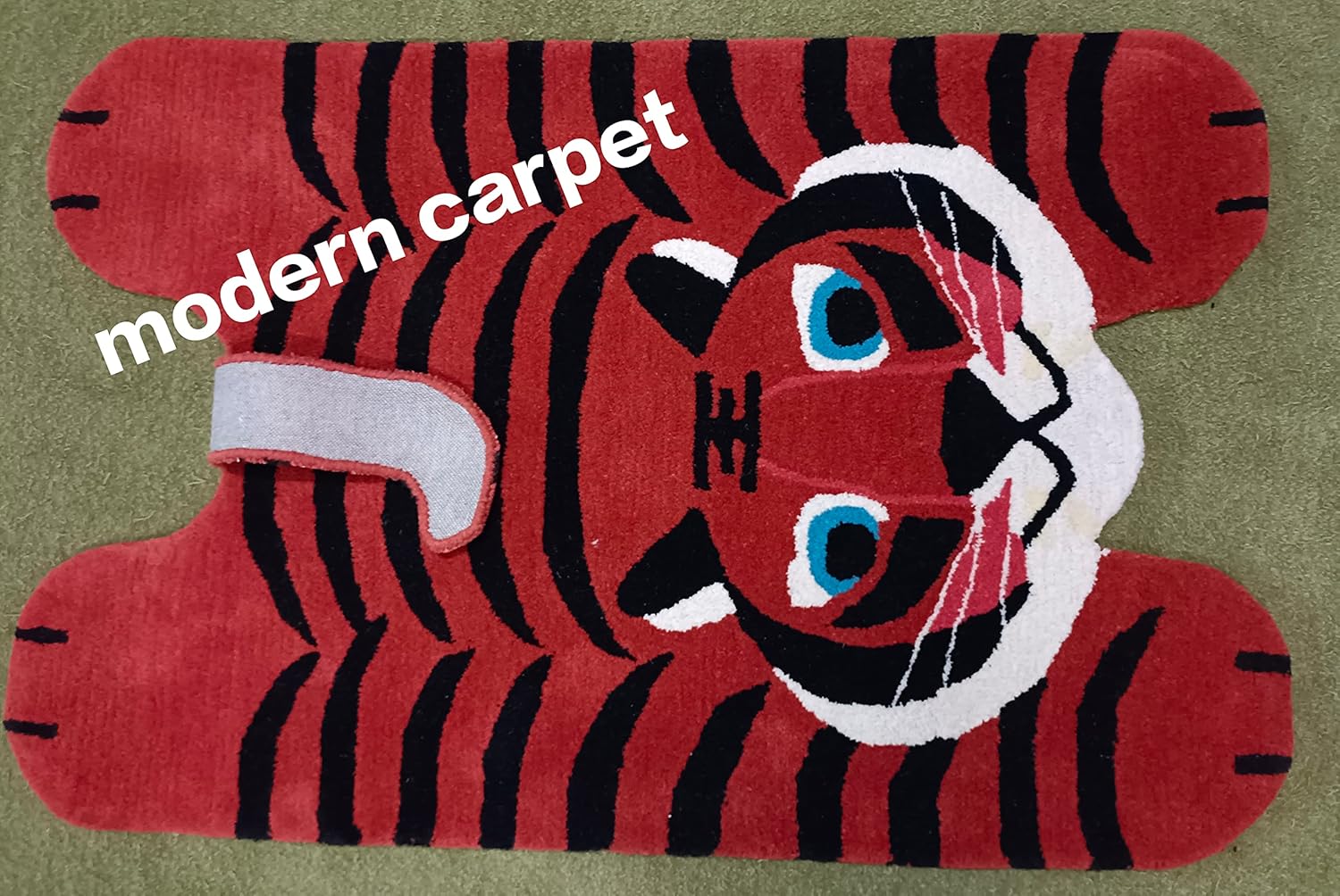 Tibetan Tiger Kid Rugs 3x5 100% Woolen Handmade Tufted for Kid Room Bedroom Living Room Doormat by Modern Carpet