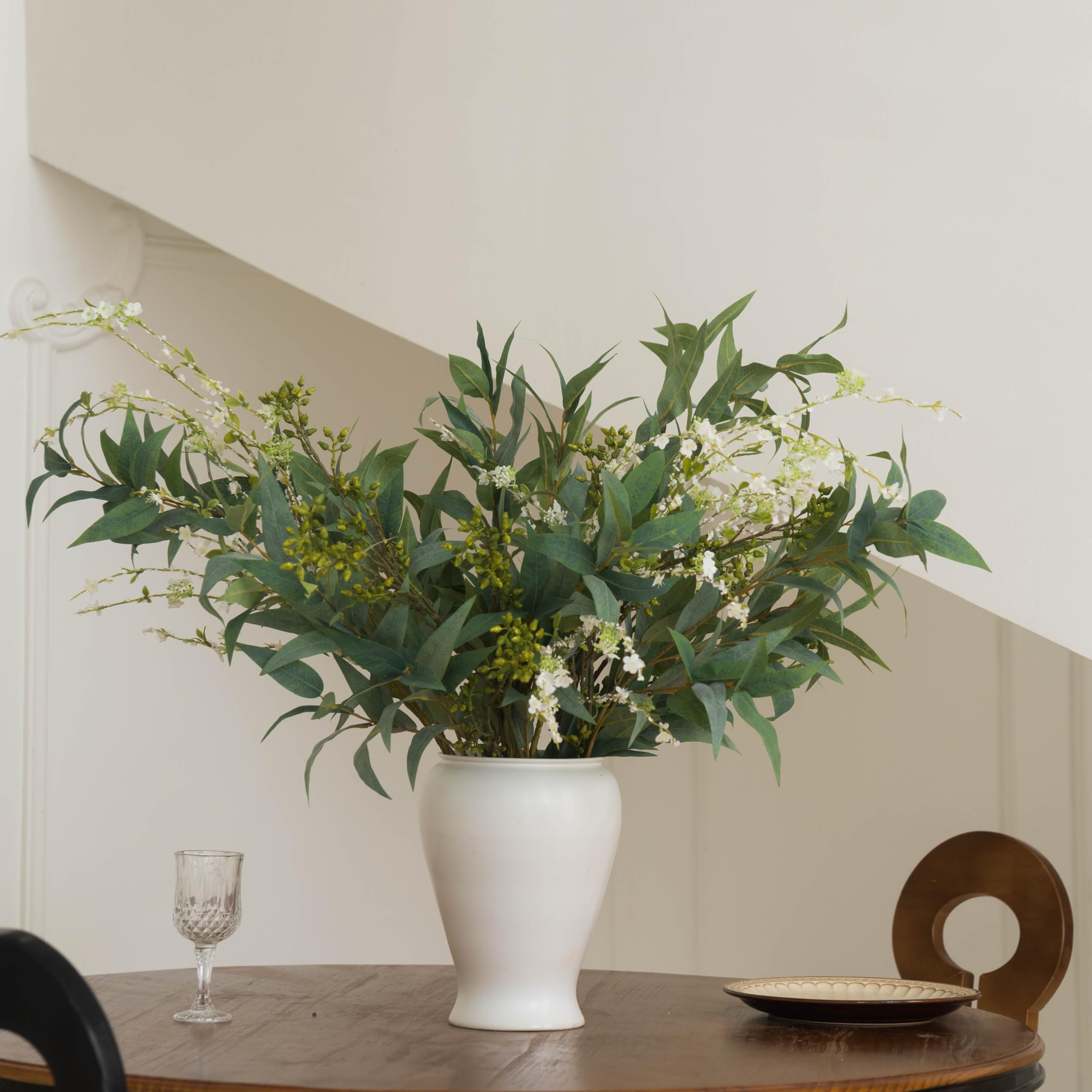 MISSPIN Artificial Flowers with Greenery Stems Faux Plants Indoor Branches for Tall Vase Ultra-Realistic, 9 Pcs Wedding Centerpieces, Home Decor & DIY