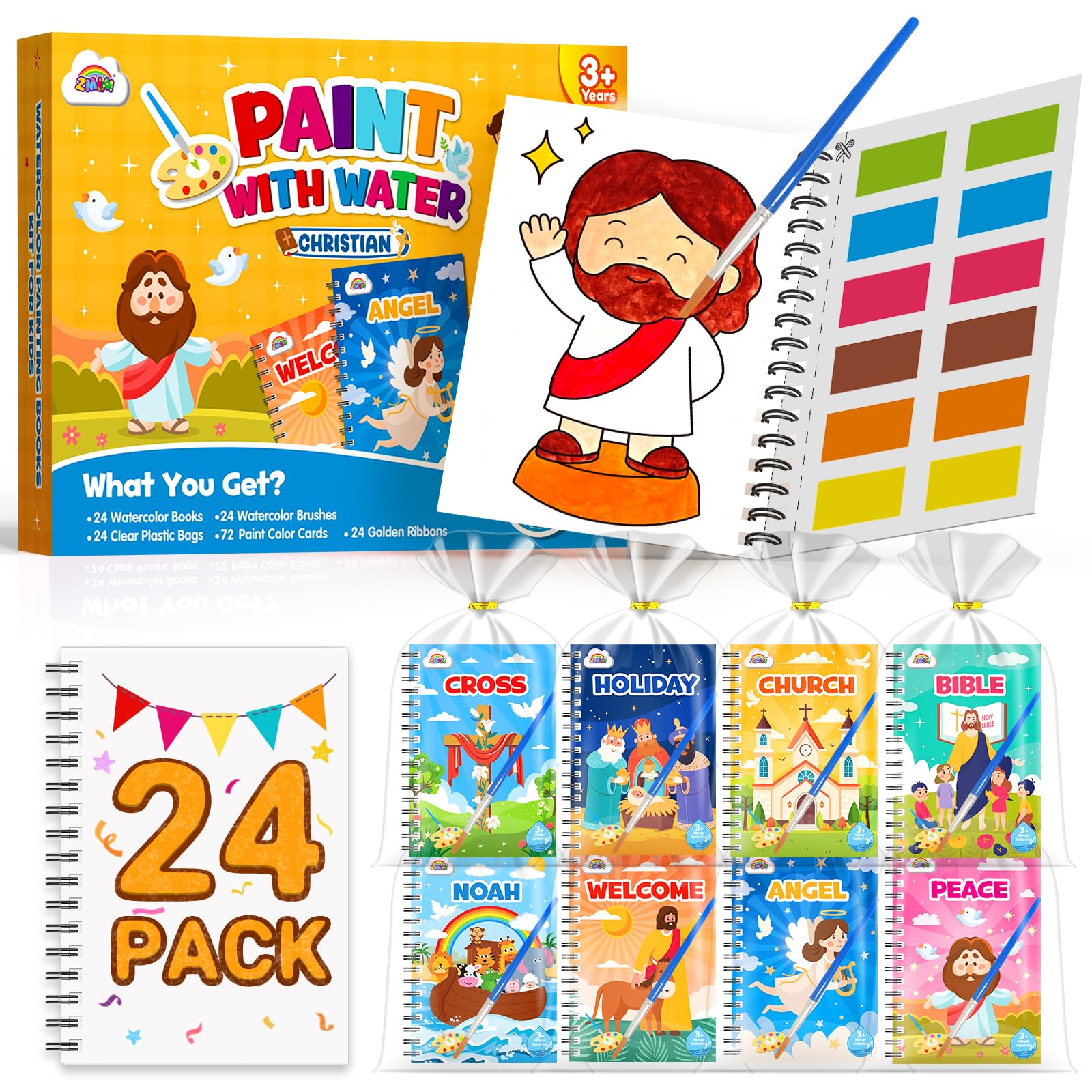 ZMLM 24 Pack Christian Coloring Books - Birthday Party Favors for Kids 4-8