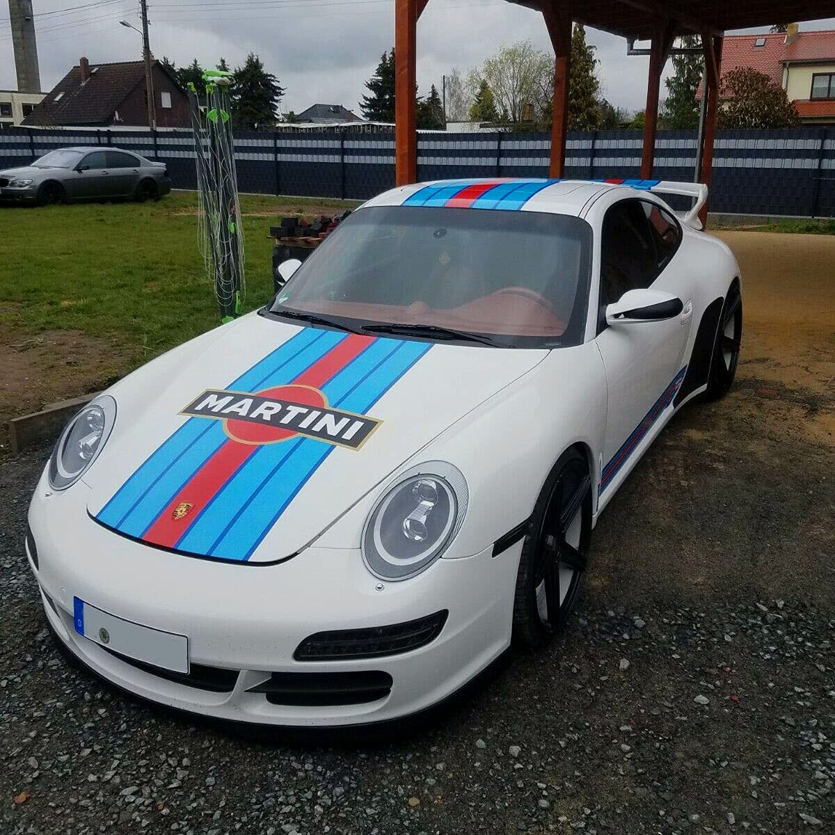 Graphic ExpressLe Mans Martini Racing Style Stripe and Logo Universal Decorative Stickers (Monom)