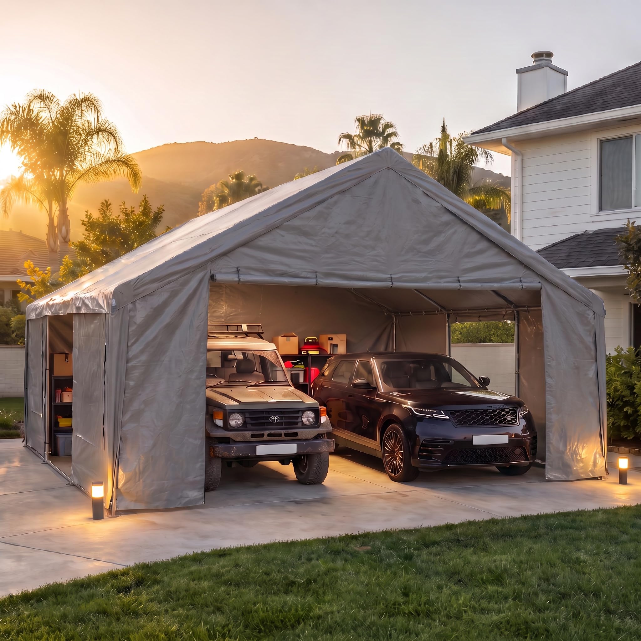COBIZI Carport 20x20 Heavy Duty Storage Shelter
