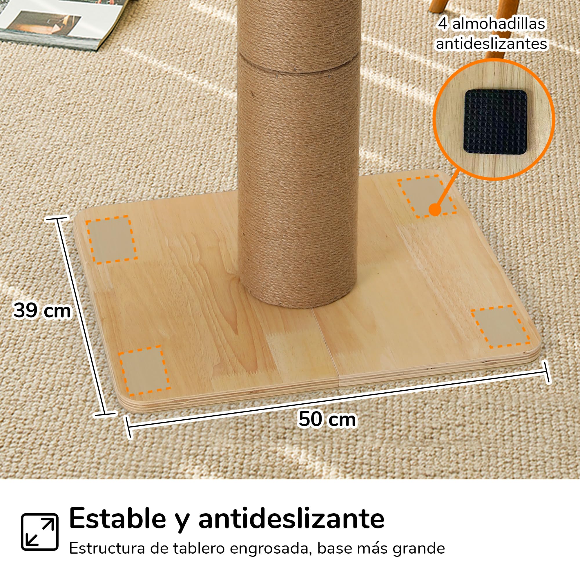 FUKUMARU Poste rascador para gatos, rascador para gatos de 30 pulgadas de alto con percha para gatos de interior, torre para gatos pequeños con cama y poste de 5.5 pulgadas de ancho, muebles de árbol