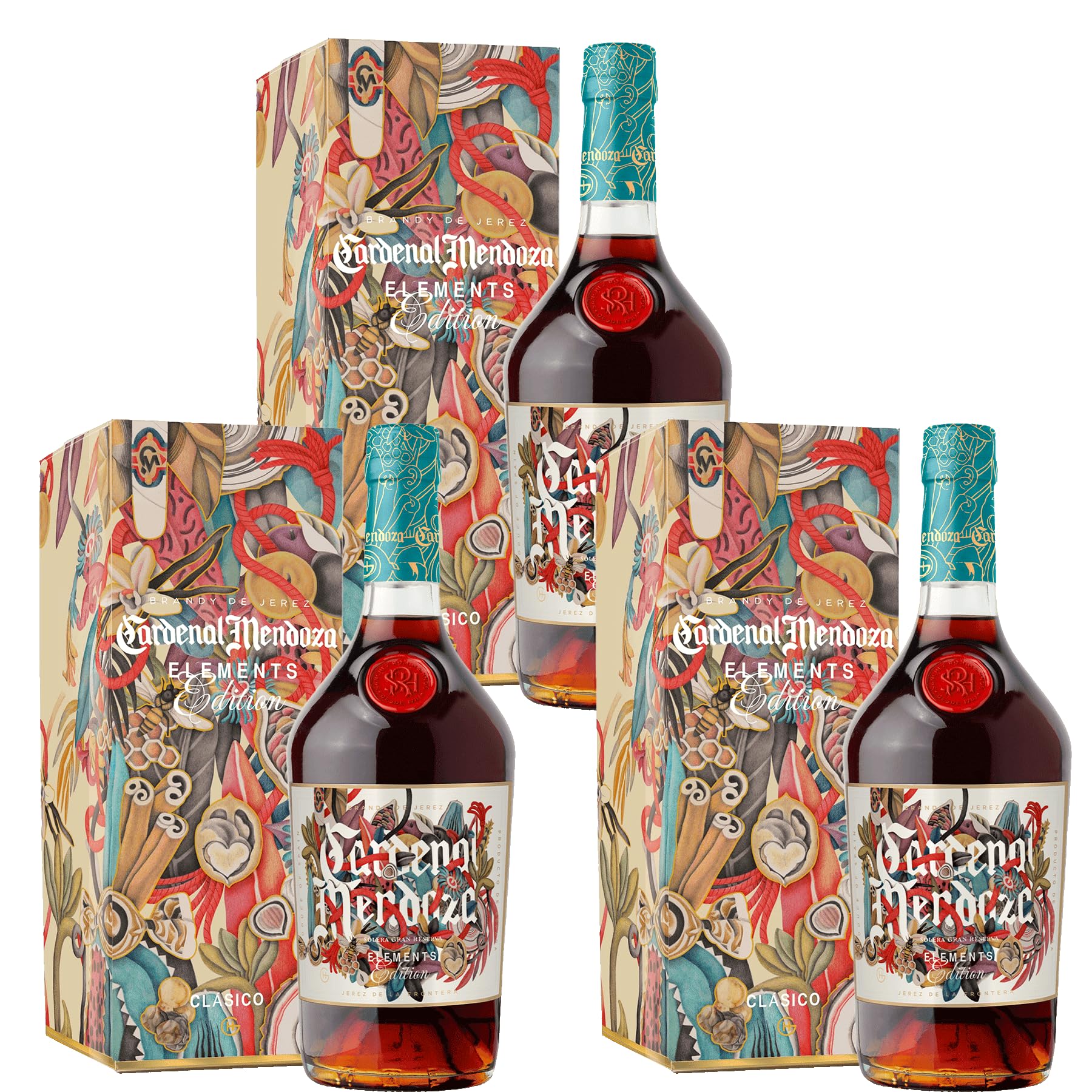 3 x 0,7 l Cardenal Mendoza Clásico Solera Gran Reserva Brandy de Jerez Limited Edition 40% vol in Geschenkhülle