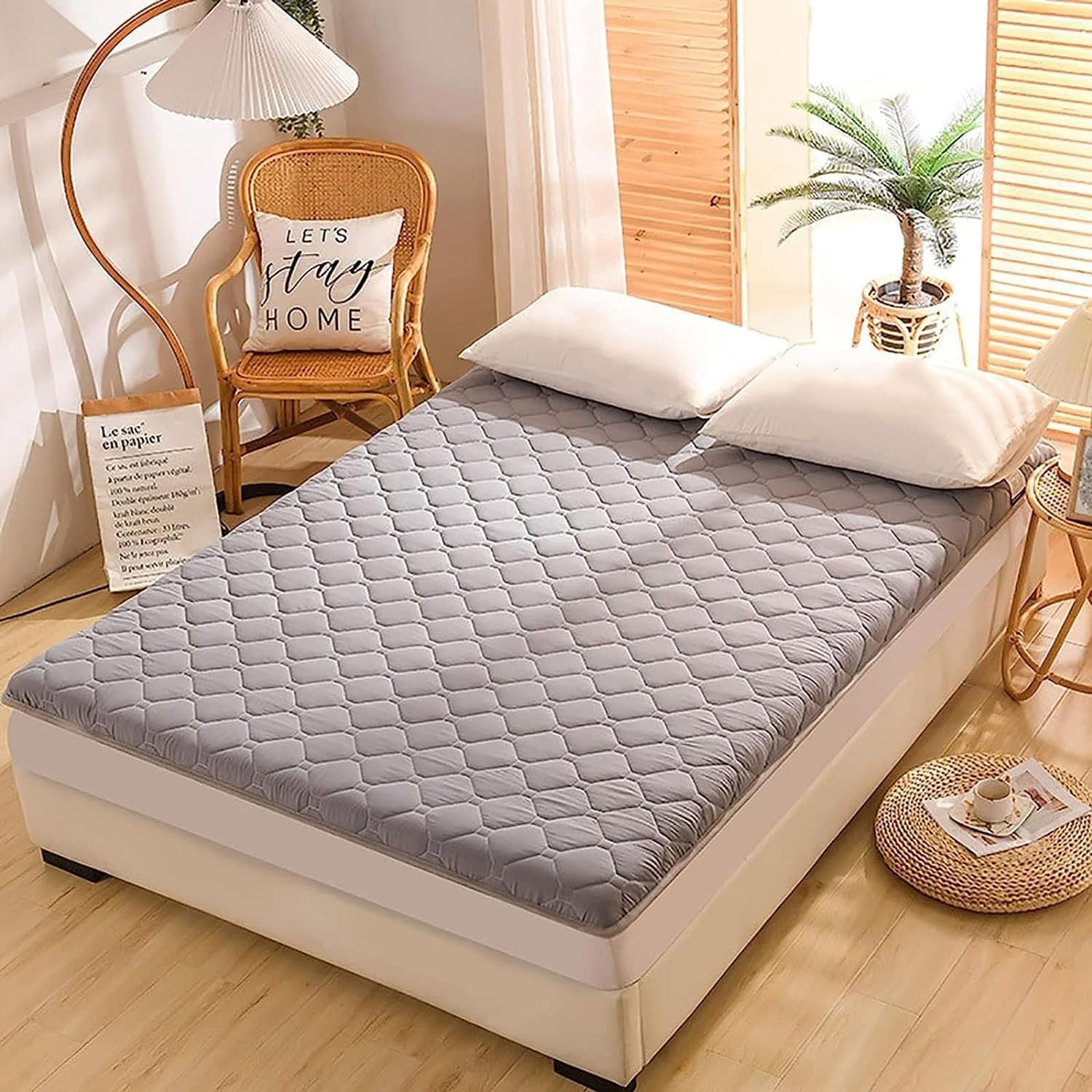 Colchón de Piso Grueso Colchón portátil Plegable Suave Futones japoneses Individuales Dobles, Colchoneta Enrollable de Tatami japonés Colchón Plegable (Color : B, Size : 100 * 200cm)