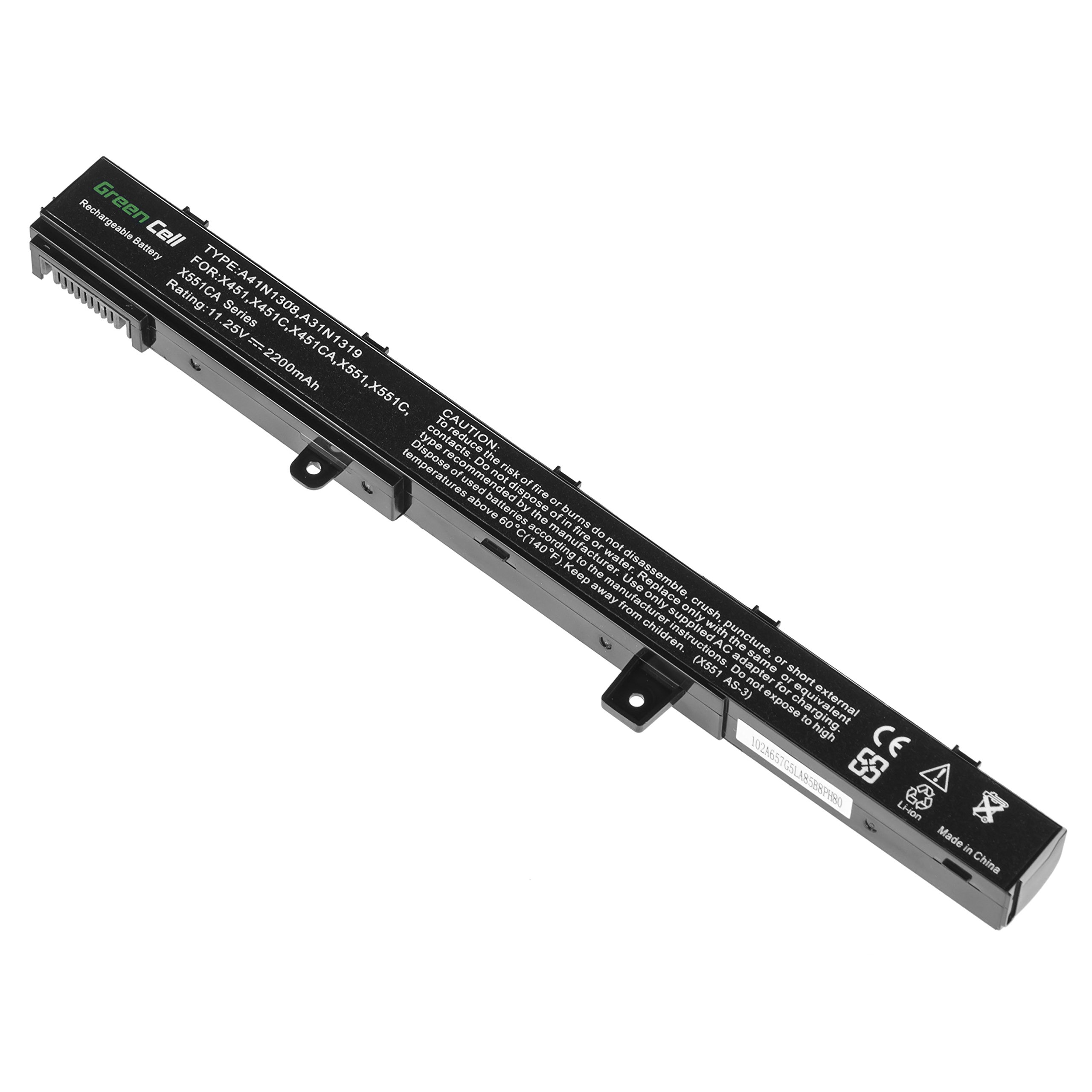 Green Cell Batteria Asus A31N1319 A31LJ91 per Portatile Asus X551 X551C X551CA X551M X551MA X551MAV R512 R512C D550 D550C F551C F551CA F551M F751L R508CA R509 R512CA X451 X451CA X451MAV X751L (11.25V)