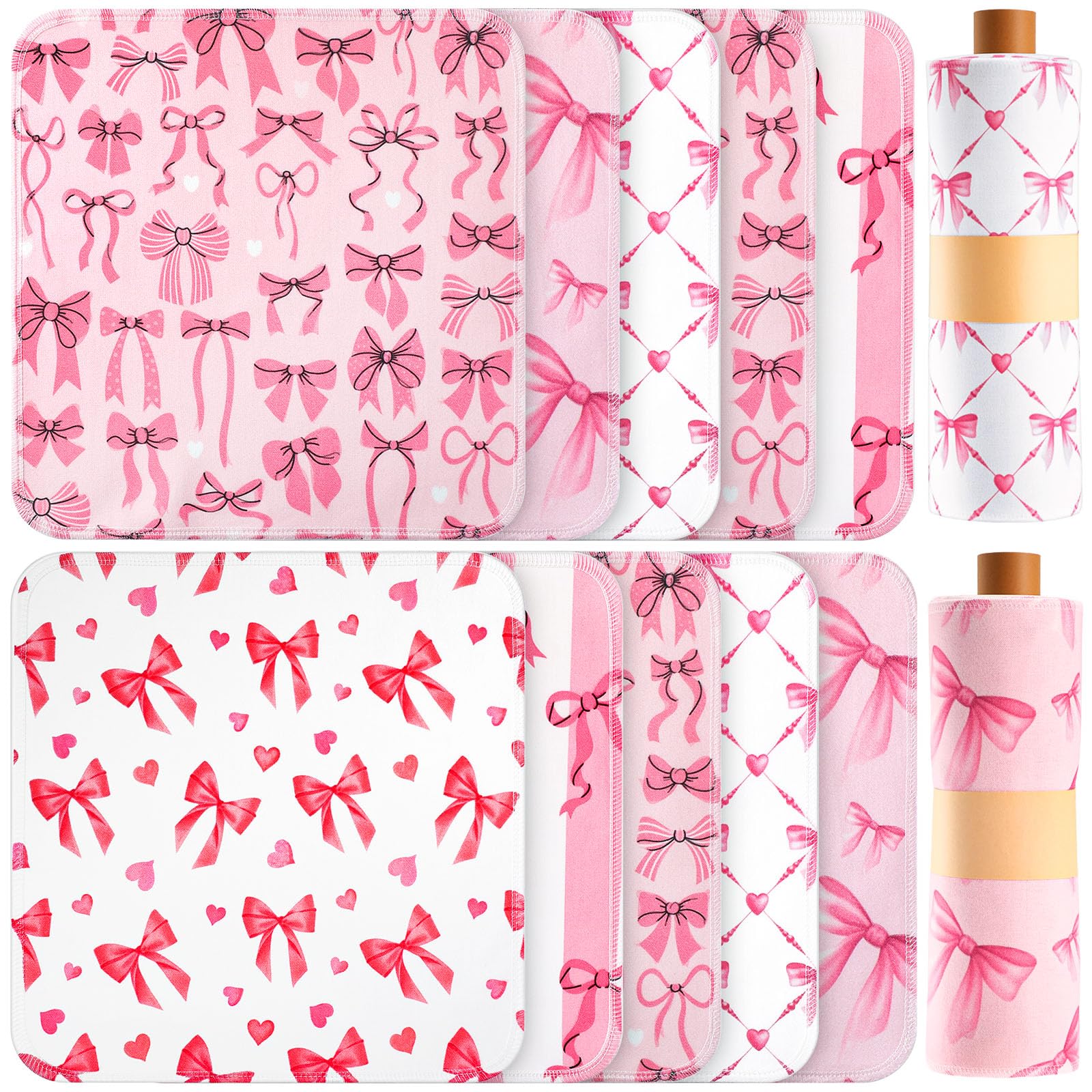 Redbaker 50 Pcs Reusable Paper Towels Paperless Reusable Cotton Cloths Toilet Absorbent Washable Paper Towels with Roll Kitchen Dishcloth for Kitchen