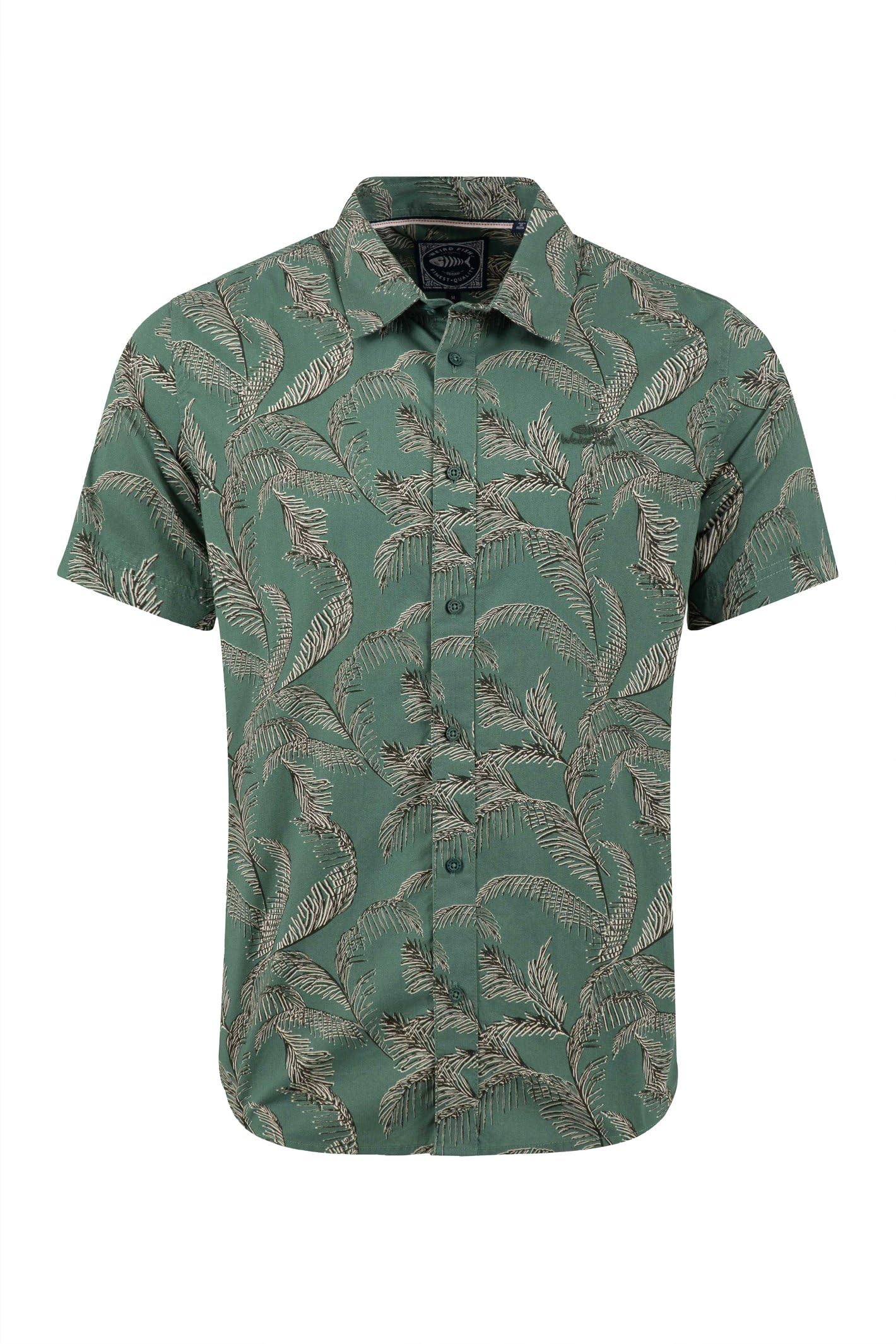 Weird Fish Avondale Short Sleeve Printed Shirt Green Size M