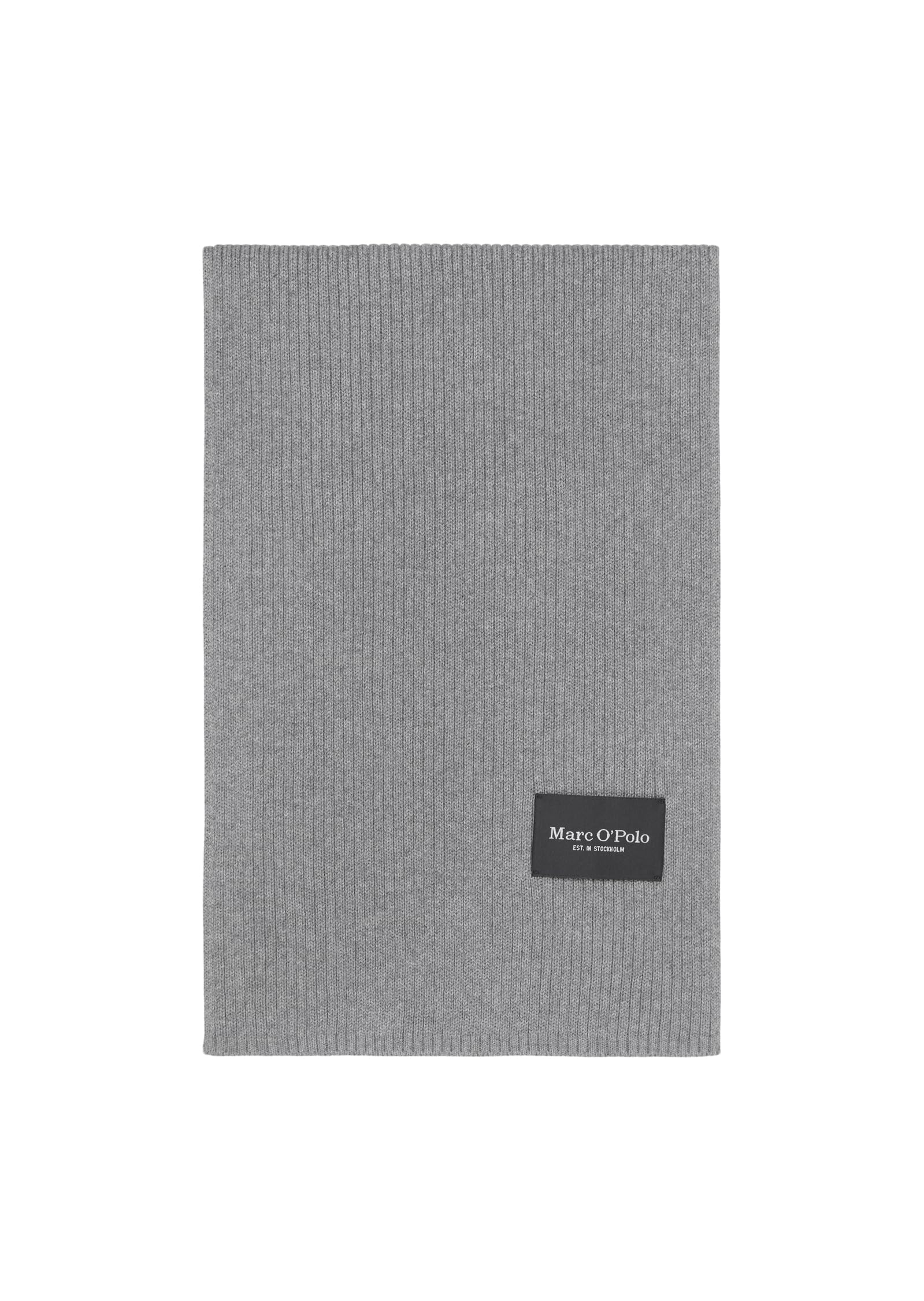 Marc O'Polo Herren Strickschal aus Bio-Baumwolle elegant, Grau (Grey Melange), One Size