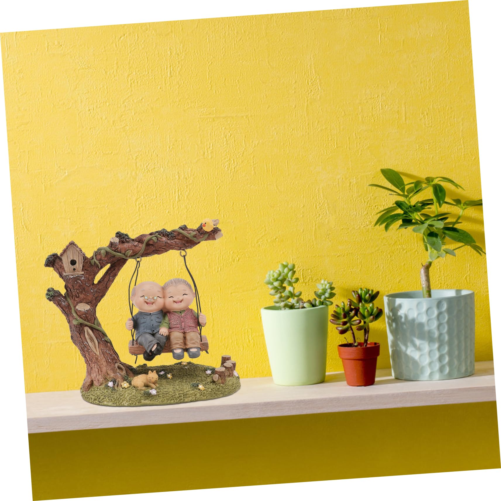 OUNONA Handgefertigtes Harzornament für Ehepaar Desktop Dekoration und Heimschmuck als Hochzeits oder Jubiläumsgeschenk Zufällige Farbe