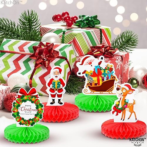 Miniatura 6 de KatchOn Centros de mesa de nido de abeja de Navidad - Paquete de 8 | Decoraciones de mesa de Navidad Panal de Papá Noel de Navidad,Santa
