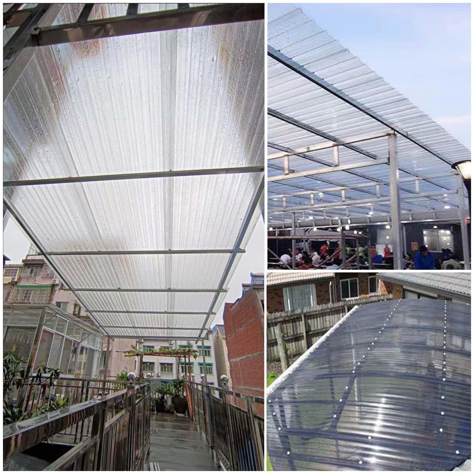 Planchas Transparentes Tejados De Plástico,Placa Ondulada Para Techos De 1mm,Impermeables/Anti-UV,Chapas Perfiladas Techo De Aislamiento,Láminas Corrugadas De Policarbonato,13Pcs-0.9x1.15m/35x45in