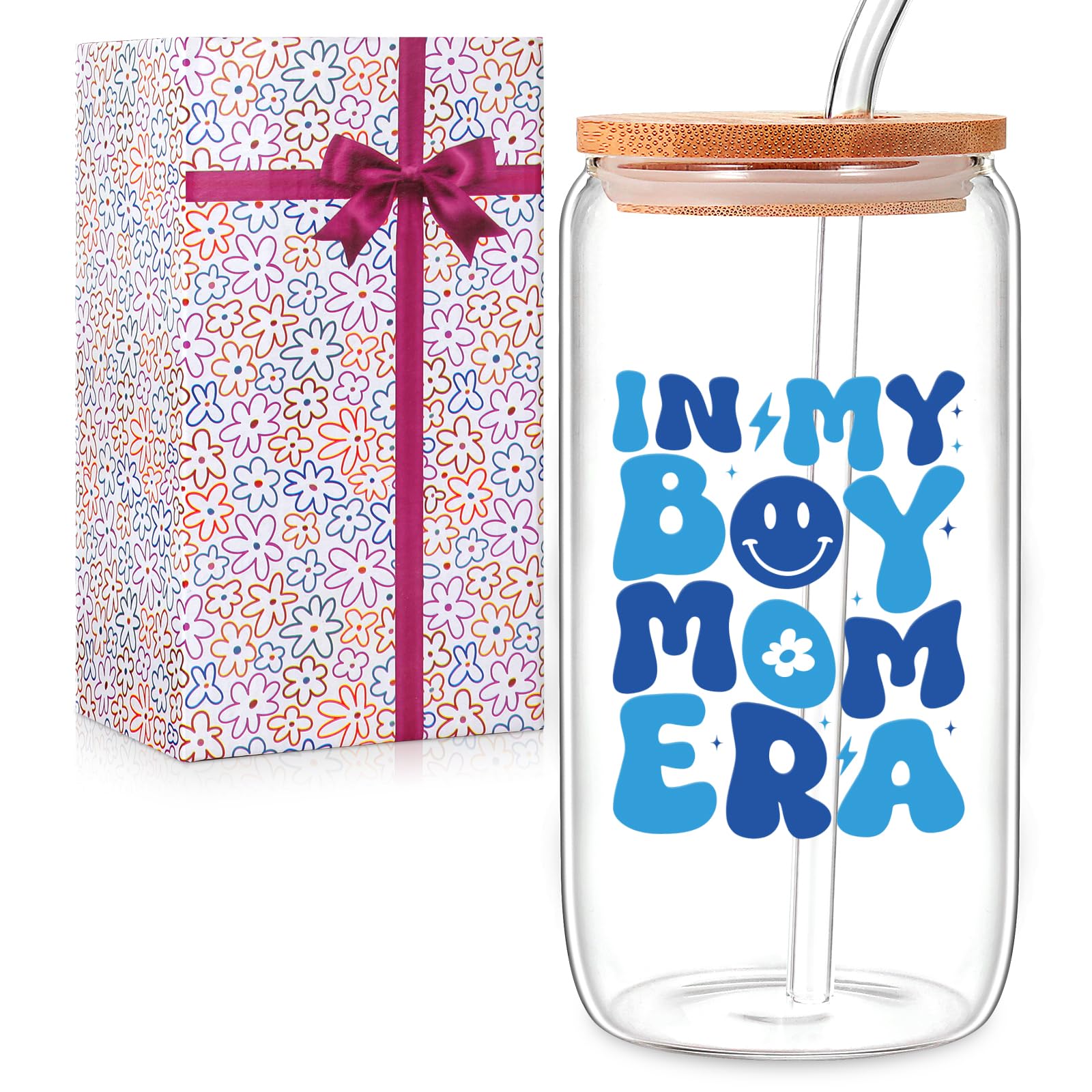 maoodoo New Mom Christmas Gifts for Boys Pregnant,Expecting Mom,Mother's Day Postpartum Gifts After Birth - 16 Oz Coffee Glass