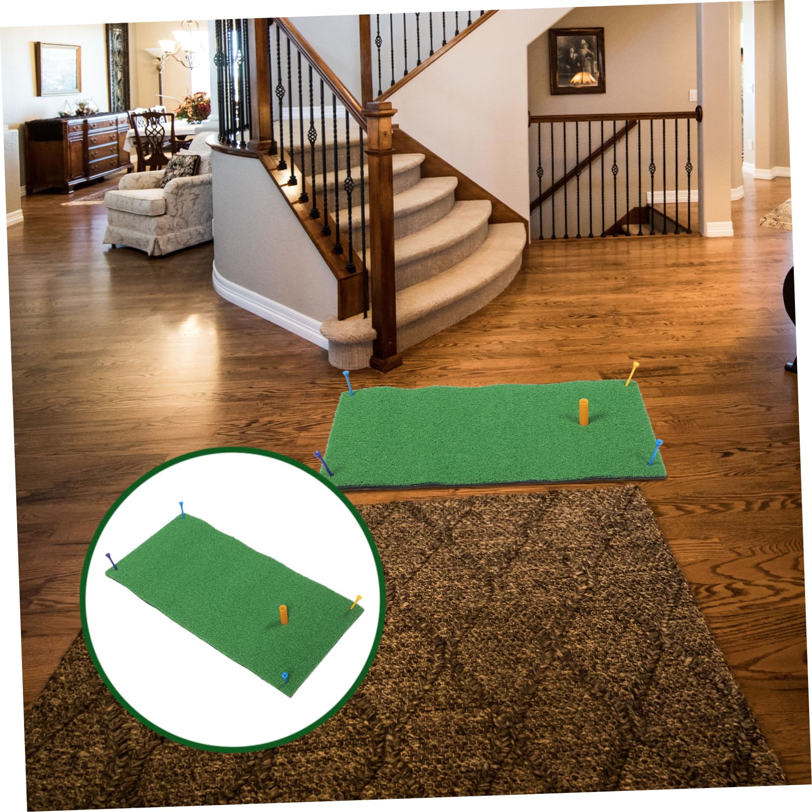 BCOATH Golf Swing Mat Professional Golfing Hitting Pad Golf Practice Mat Golf Portable Turf Indoor Golfing Game Accessory