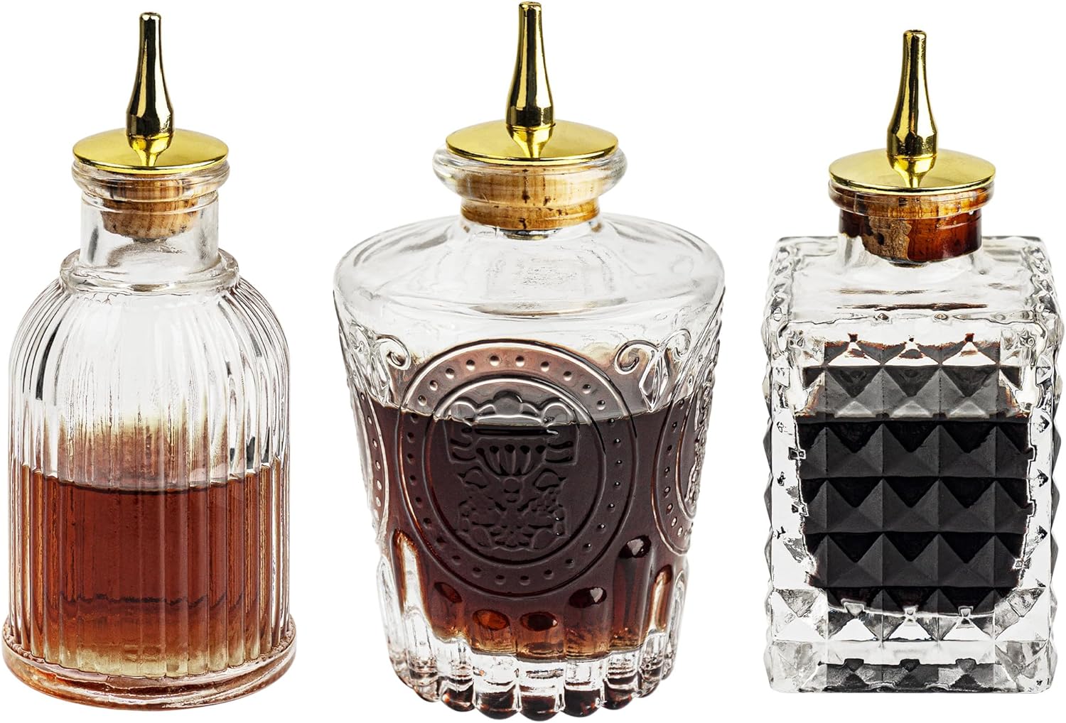 USEAMIE Bitters Bottle Set of 3, Glass Dasher Bottle