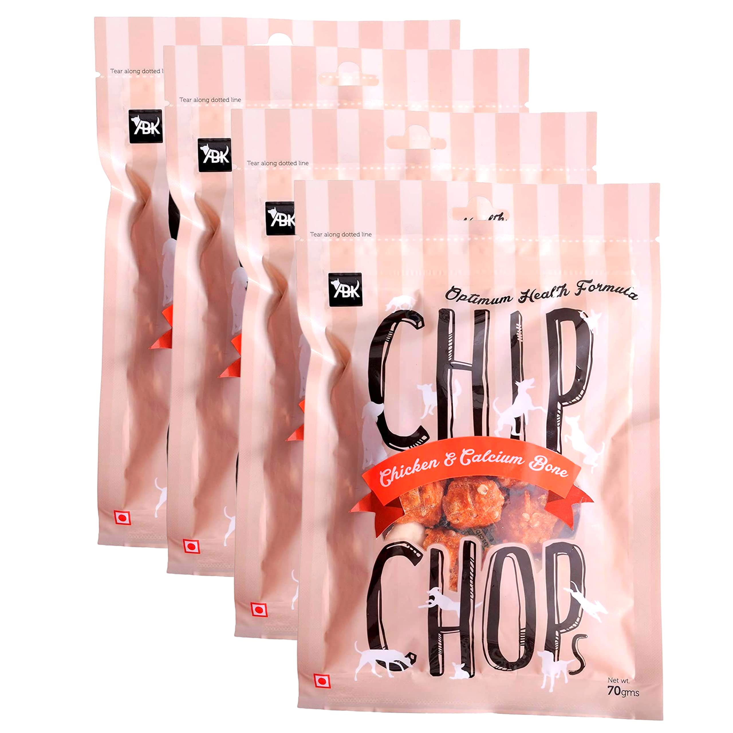 Chip Chops Dog Treats, 70gm (Chicken & Calcium Bone) | (Pack of 4) Optimum Health Formula | Suitable for All Breeds Sizes of Dogs - Sold by Foodie Puppies with Free Key Ring (B09DNZ9FXW) Amazon Price History, Amazon Price Tracker