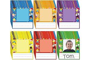 36 Pcs Kids Photo Nameplates for Desk - Classroom & Office Name Labels Stickers