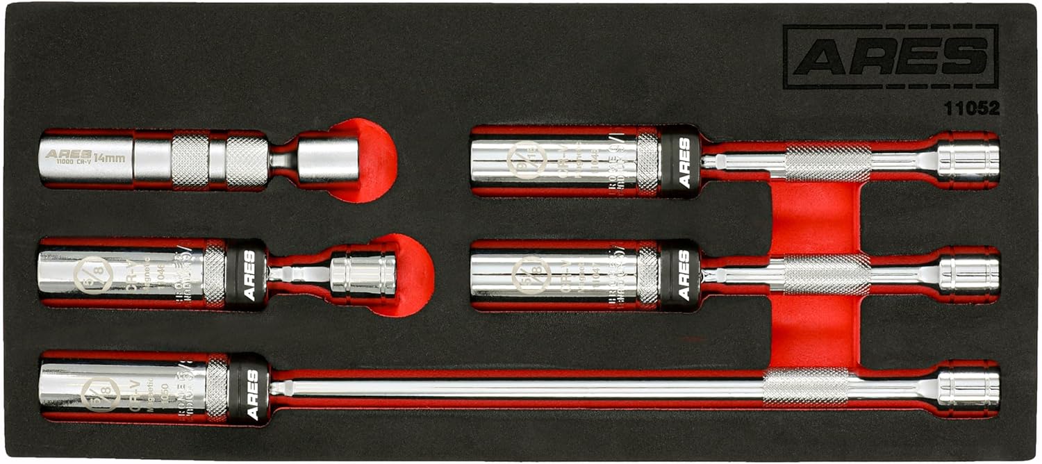 ARES Magnetic Swivel Spark Plug Socket Set, 3/8" drive