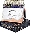 Motivational Calendar - Daily Flip Calendar with Inspirational Quotes - Motivational Desk Decor, Office Decor for Women Desk, Inspirational Gifts for Women, Perpetual Calendar