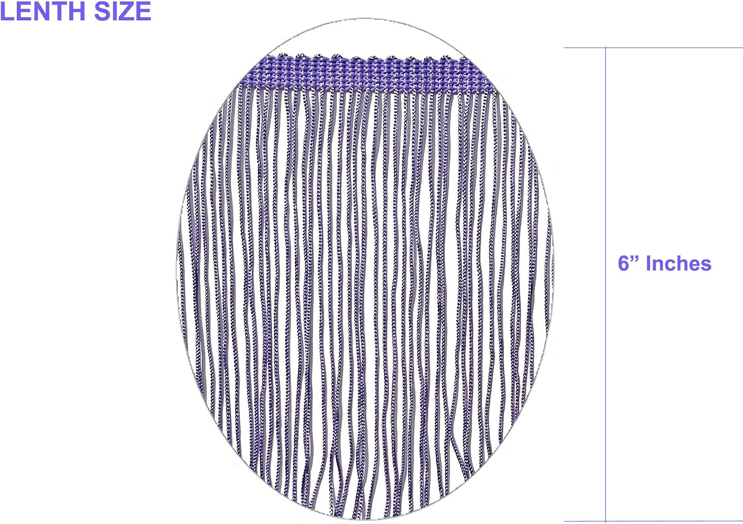 Beautiful 5 Yards of 6" Long Chainette Fringe Tassel Thread Yarn Trim Fringe Sewing, Dance Costumes, Drapery, Lamp Shades-Light Purple