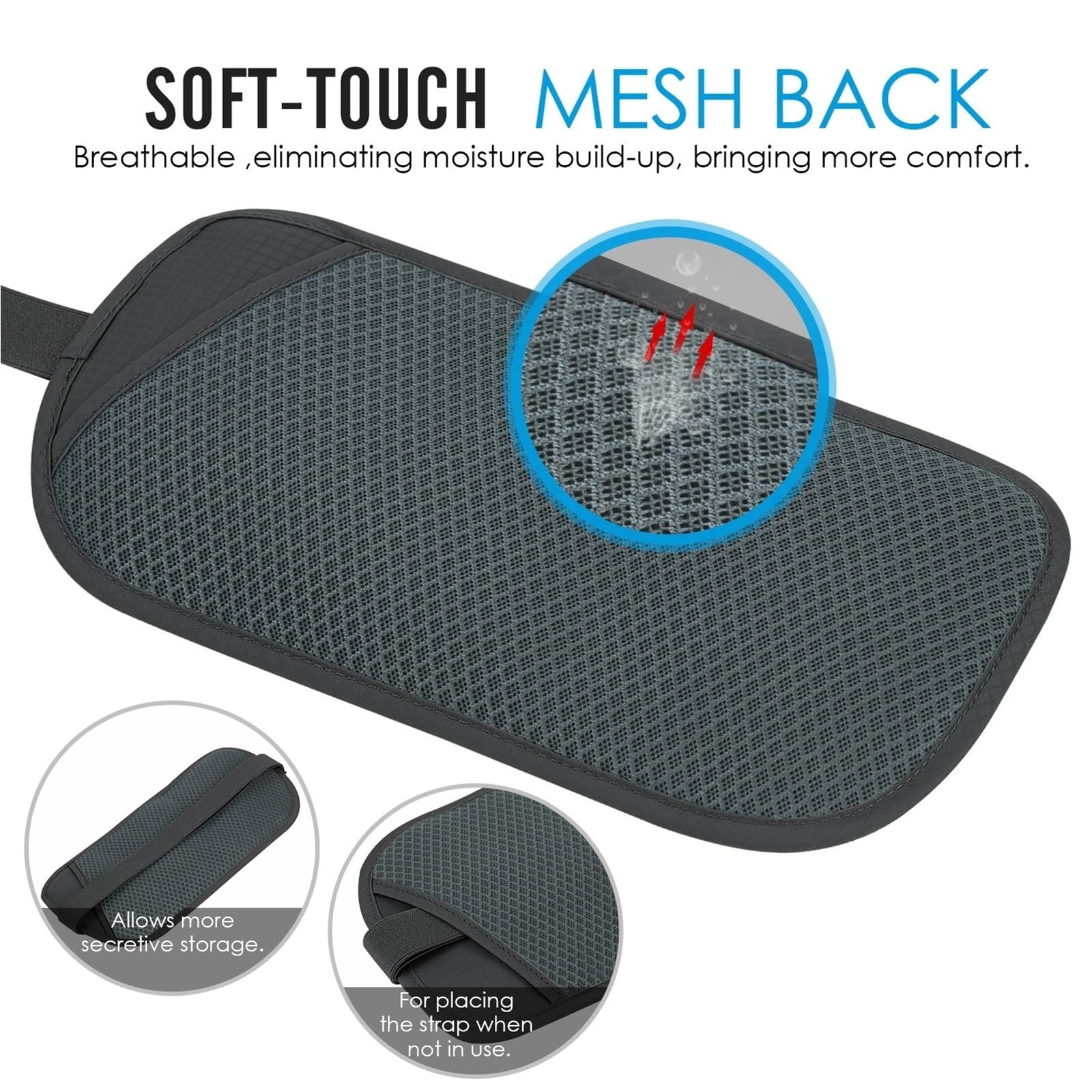 Sicherer Reise-Geldgürtel, verdeckte versteckte Reisebrieftasche, Reisepass-Geldbörsen for Männer und Frauen für Camping Wandern(Light Gray)
