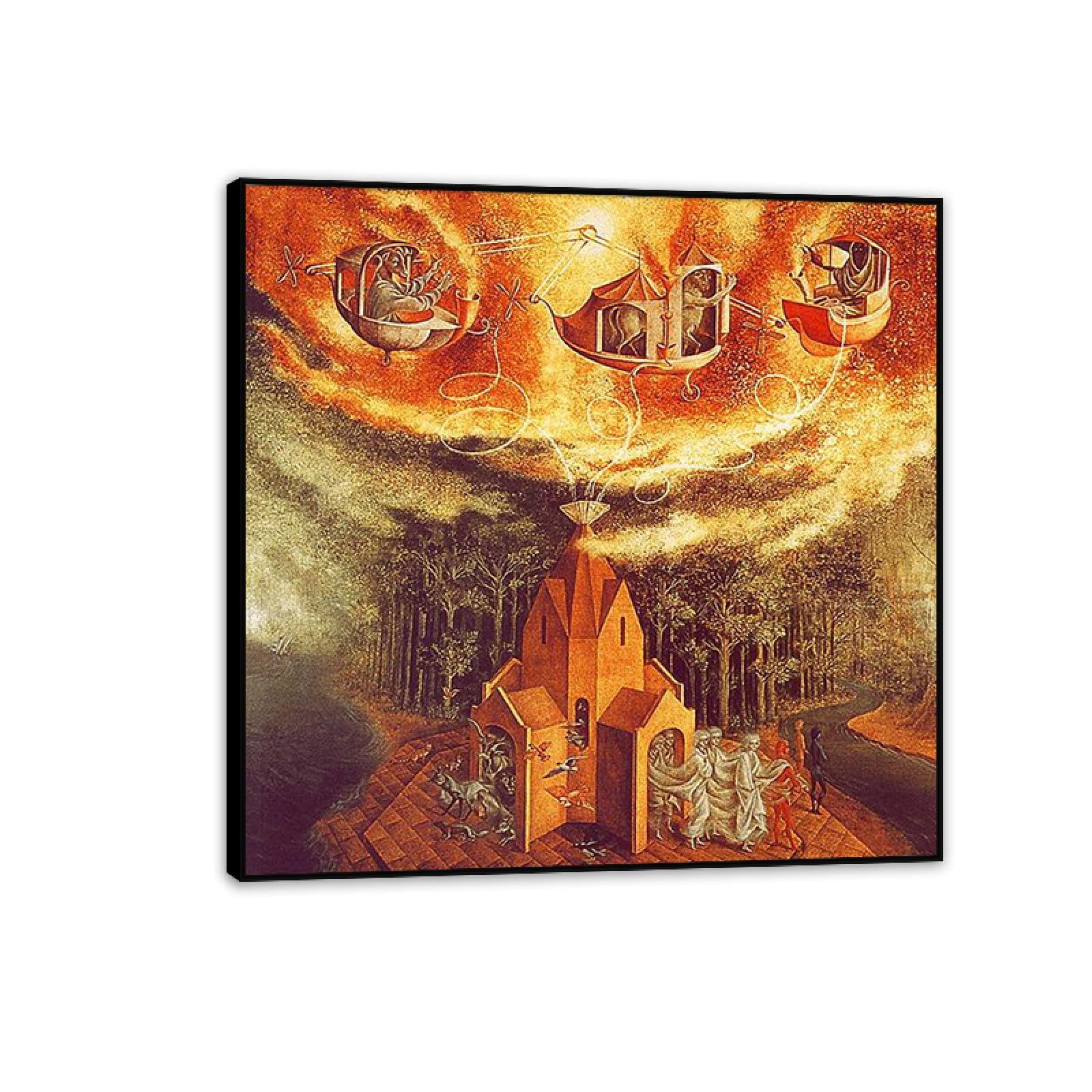 MYCGGDGH Remedios Varo Canvas Wall Art Reproductions of Famous Paintings Microcosm Remedios Varo Art Prints Wall Decor for Living Room Bedroom Home Decor 30x30cm(12x12in) Black Framed