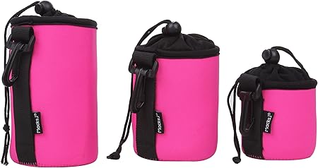 Amazon Macks I マックス アイ レンズ ポーチ カメラ女子 おしゃれで可愛い カラフル レンズポーチ 3サイズセット 一眼レフ レンズケース Milc 02 ピンク レンズケース 通販