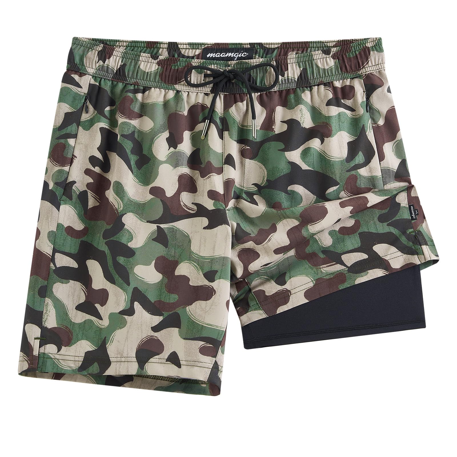 maamgic 2 in 1 Mens Swim Trunks 7 Inch Swim Shorts Swim Suits Board Shorts