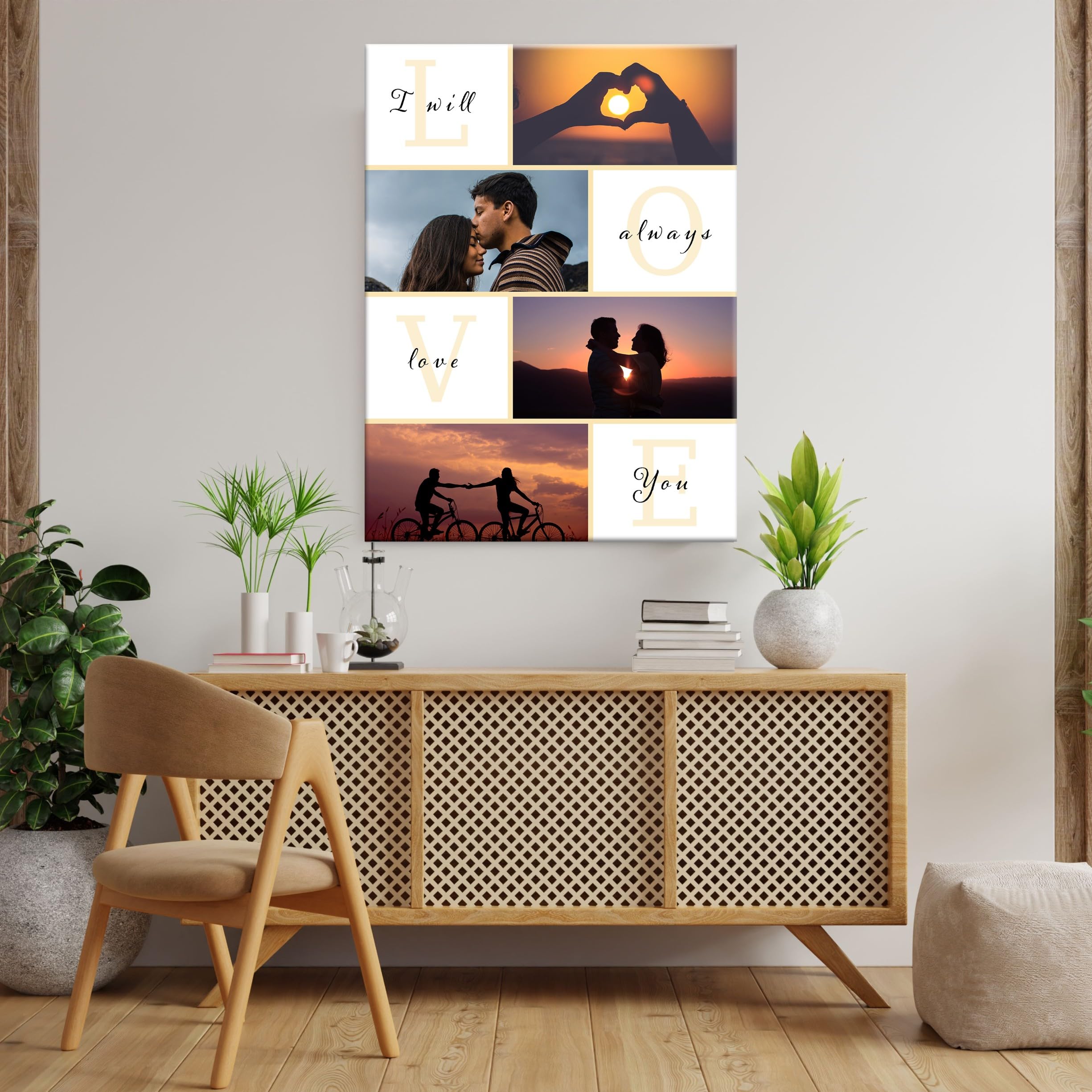 GP TONER Ihr FOTO auf Leinwand Personalisierte Multi Foto Ihr eigenes Bild auf Leinwand mit Holzrahmen Kunstdruck Bild Collage Foto 80x120 cm
