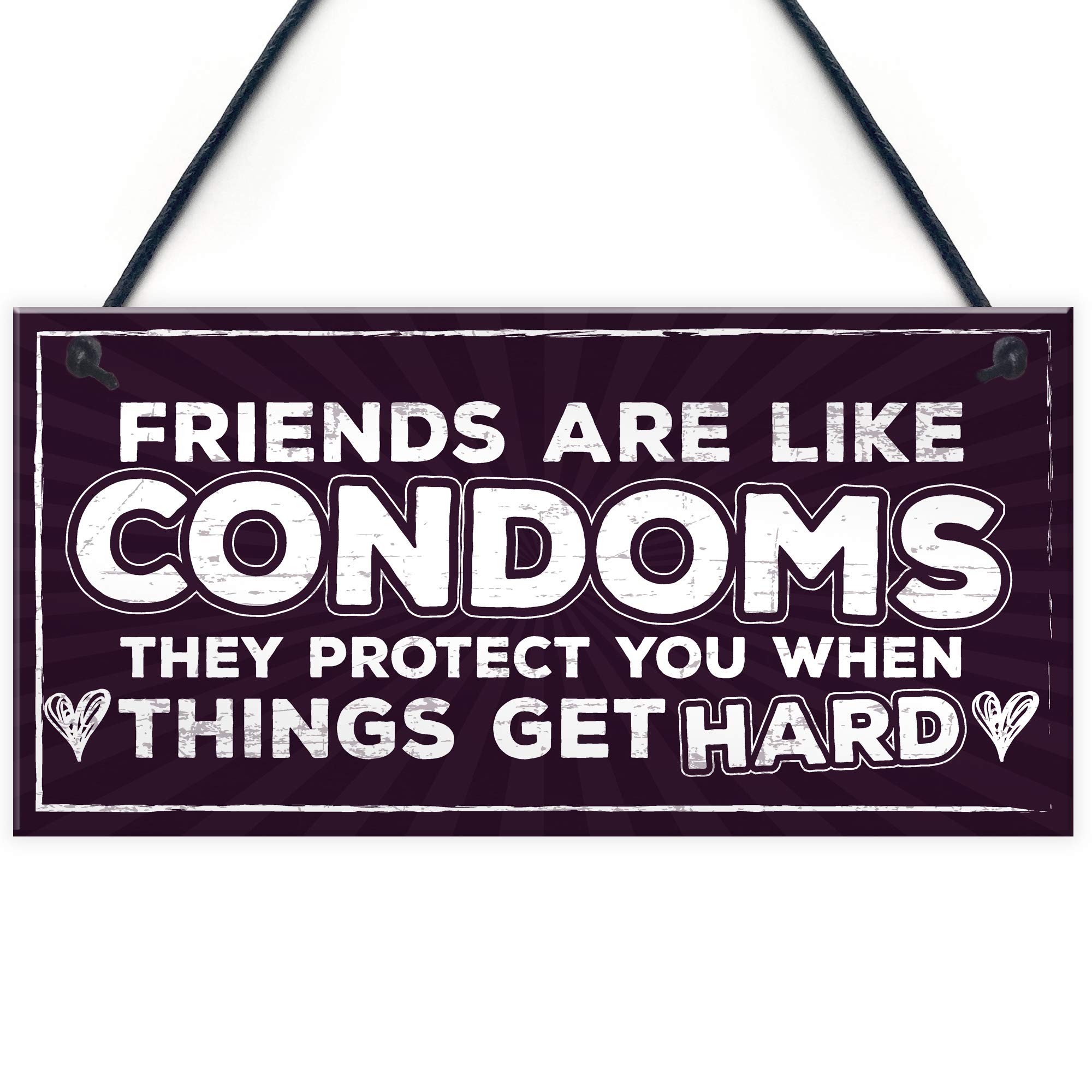 Red Ocean Funny Rude Friendship Sign Best Friend Gift Novelty Birthday Hanging Plaque Keepsake Gifts For Her
