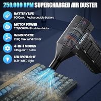Anbull 250000 RPM akkumulátoros sűrített levegő tisztító fúvó 9000 mAh vezeték nélküli USB C 4 fokozat PC billentyűzet autó és elektronika 2