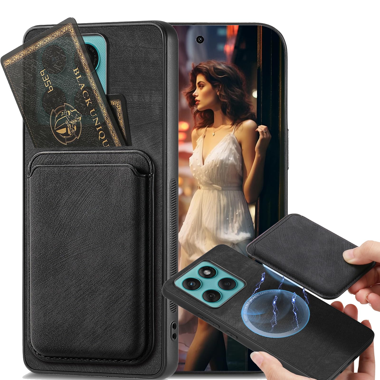Étui Portefeuille En Cuir De Vache Pour Motorola Edge 60 Fusion - Porte-cartes, Rabat Magnétique, Fonction Support