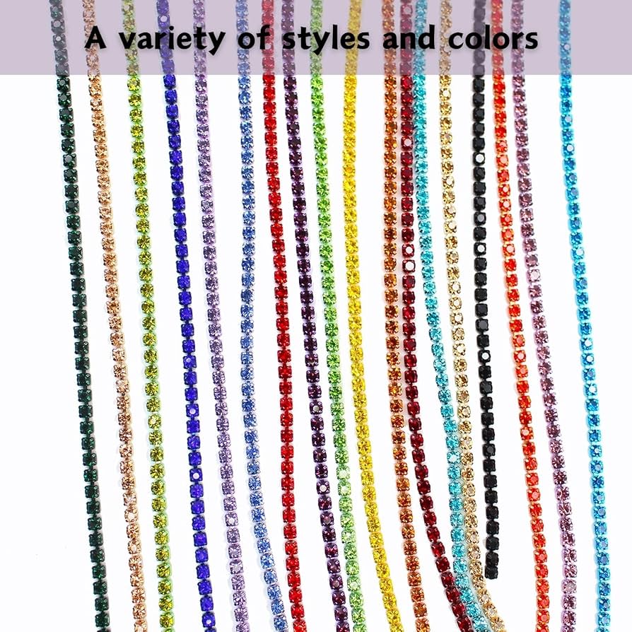 PEARLY JUN 10 Yards/roll Violet Purple Colors Crystal Strass