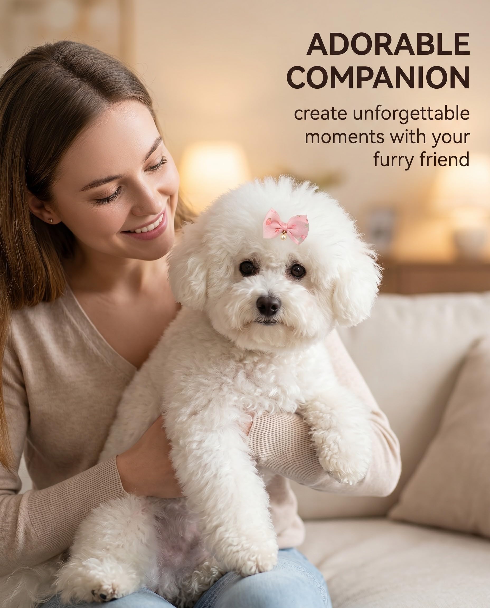 Fiocchi per Cani & Gatti, 10 Pezzi Rosa in Plastica. Leggeri Fermagli per Cuccioli con Presa Sicura – Ideali per Toelettatura, Feste, Servizi Fotografici & Charme Quotidiano.