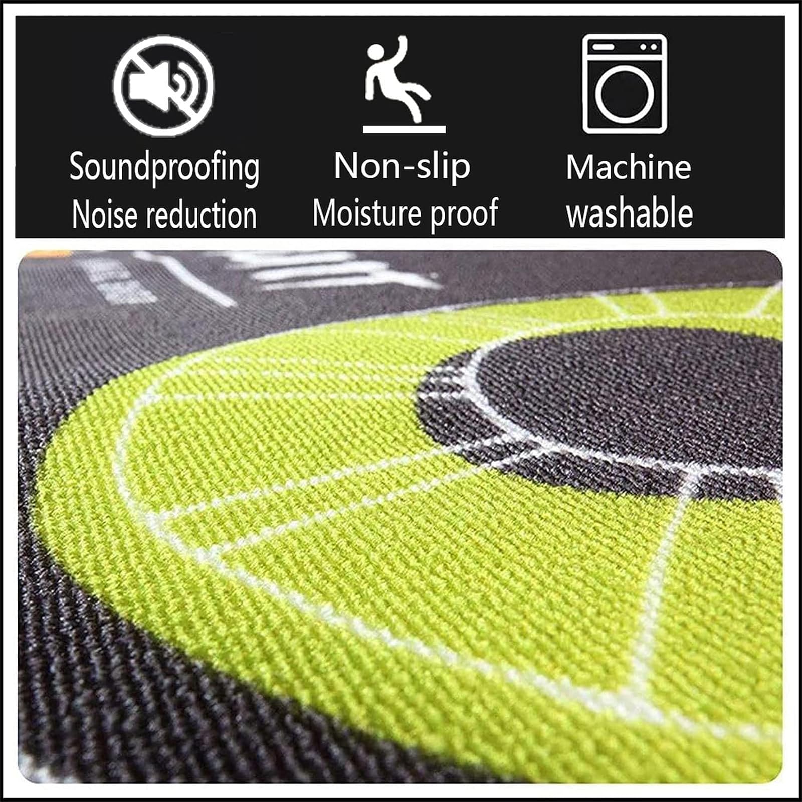 Tapis De Batterie Antidérapant Tapis De Batterie Électrique Motif Symbole De Musique Rectangulaire Couverture Insonorisée pour Grosse Caisse Caisse Claire Tapis Antidé,A,80x120cm