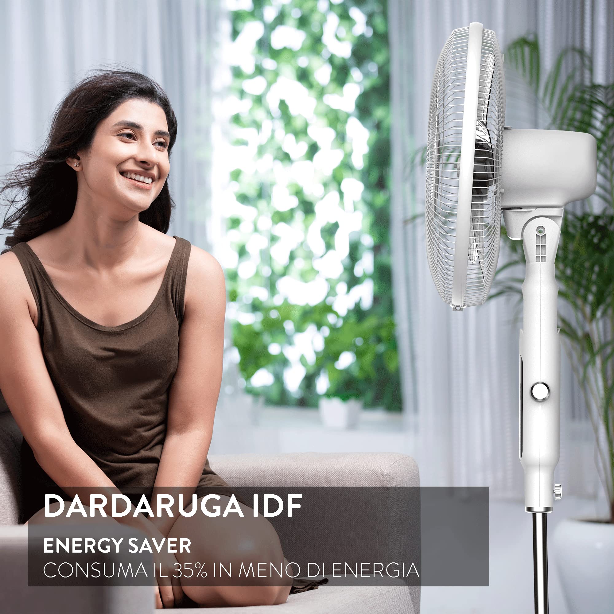 Ventilatore a Piantana Premium, Ultrasilenzioso, Touch Screen a sfioro, Night Mode, Antizanzare, Timer, Telecomando, Risparmio Energetico, Altezza Regolabile, Oscillazione, Design BIANCO