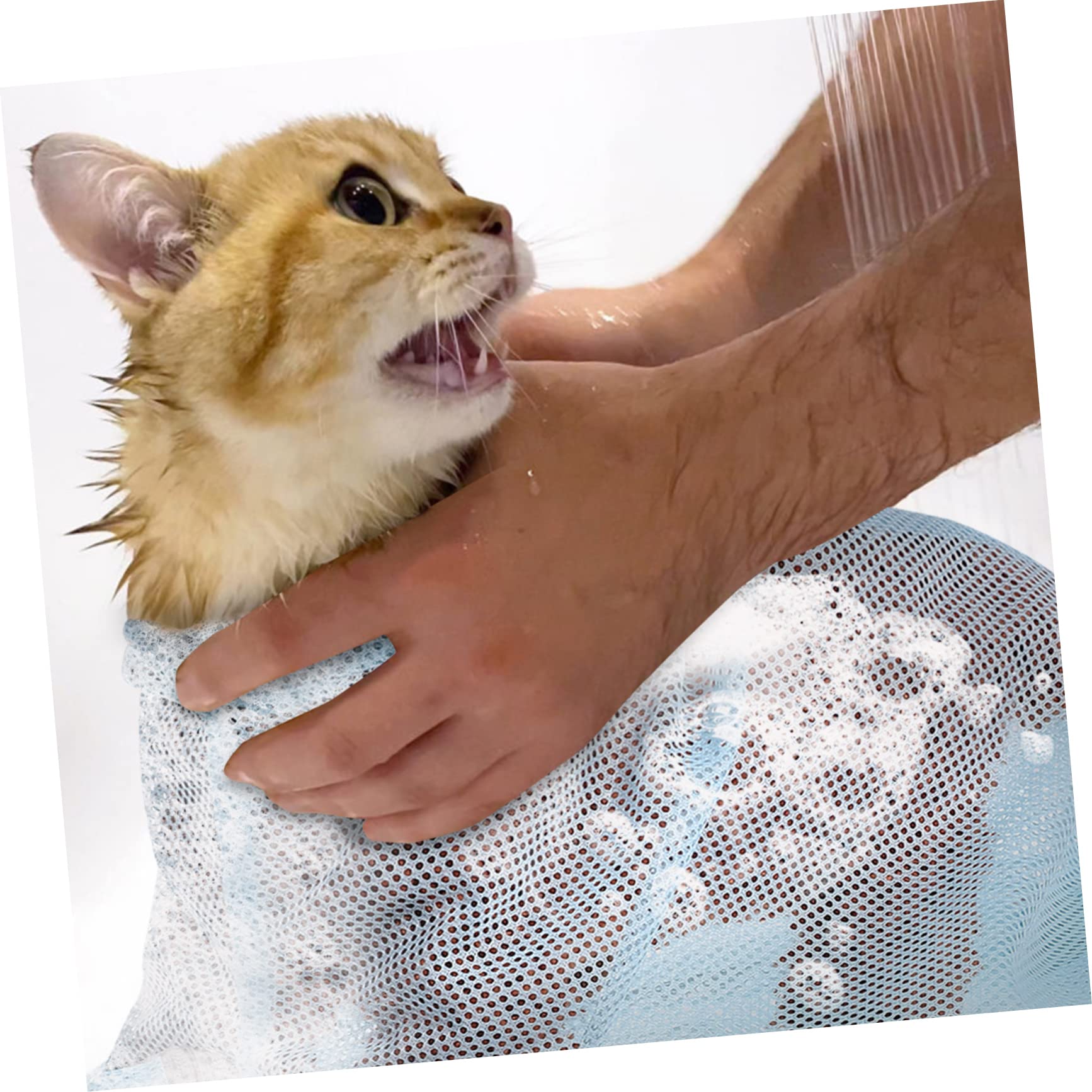 minkissy 3piezas Bolsa Ajustable para Gatos Bolsa De Transpirable y Multifuncional con Bozal para Limpieza Recorte De Uñas y Cuidado De