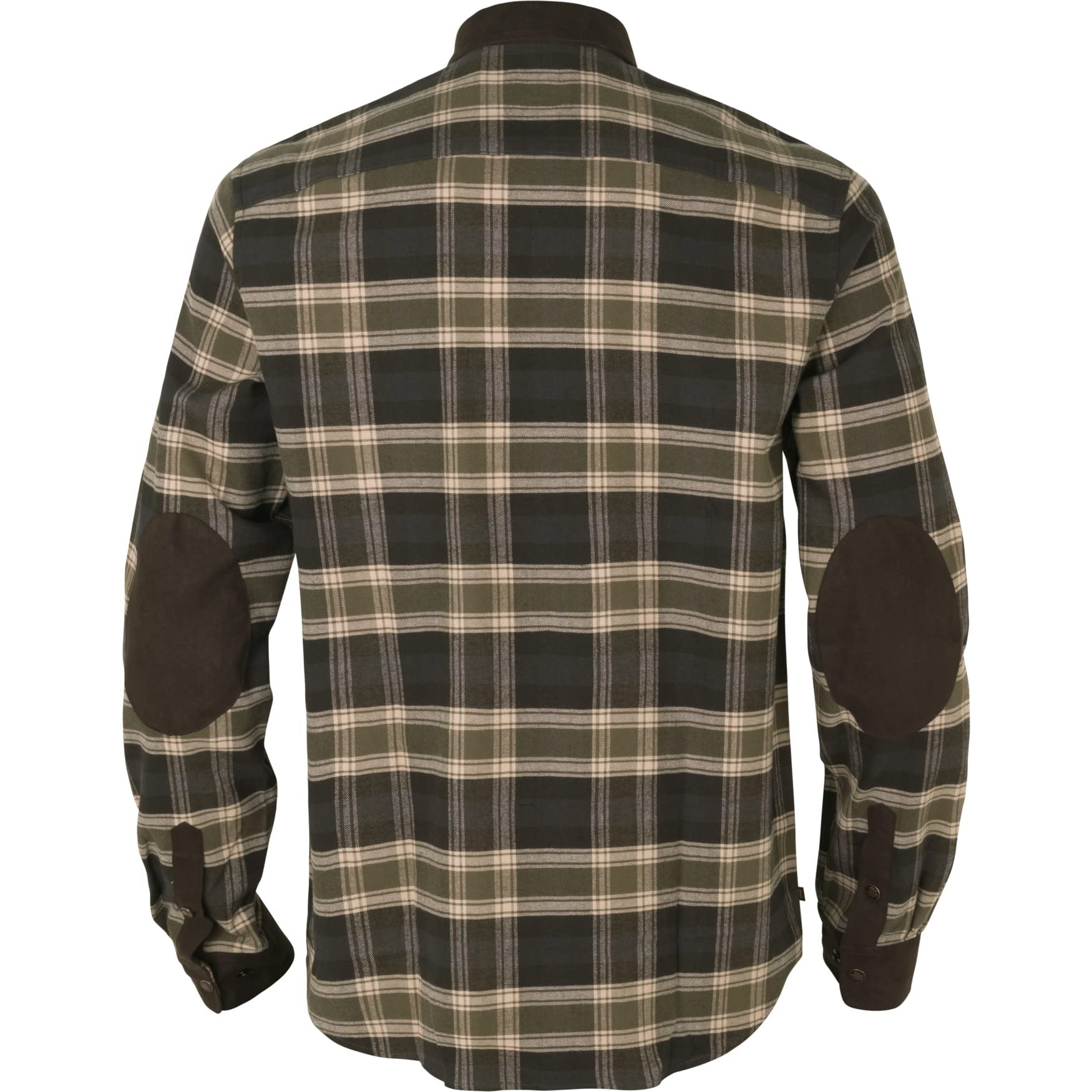 Härkila | Camisa Abotonada Aivak | Camisa de Franela Suave con Refuerzos en los Codos, el Cuello y los Puños | Ropa y Equipamiento de Caza Profesional | Calidad Escandinava Duradera | Olive, XL