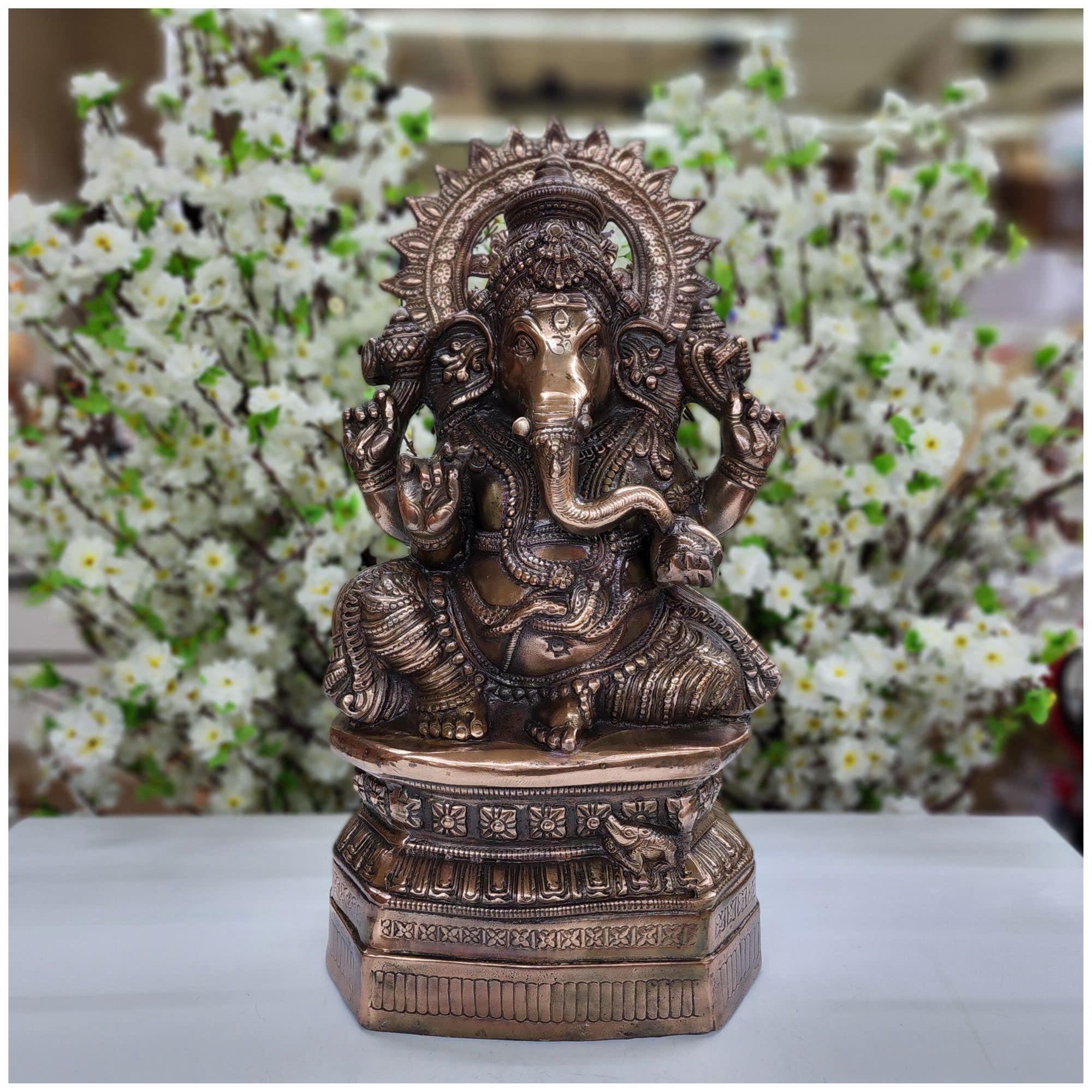 Buy AtoZ India Cart Lord Ganesha Statue in Bronze Large Ganesha