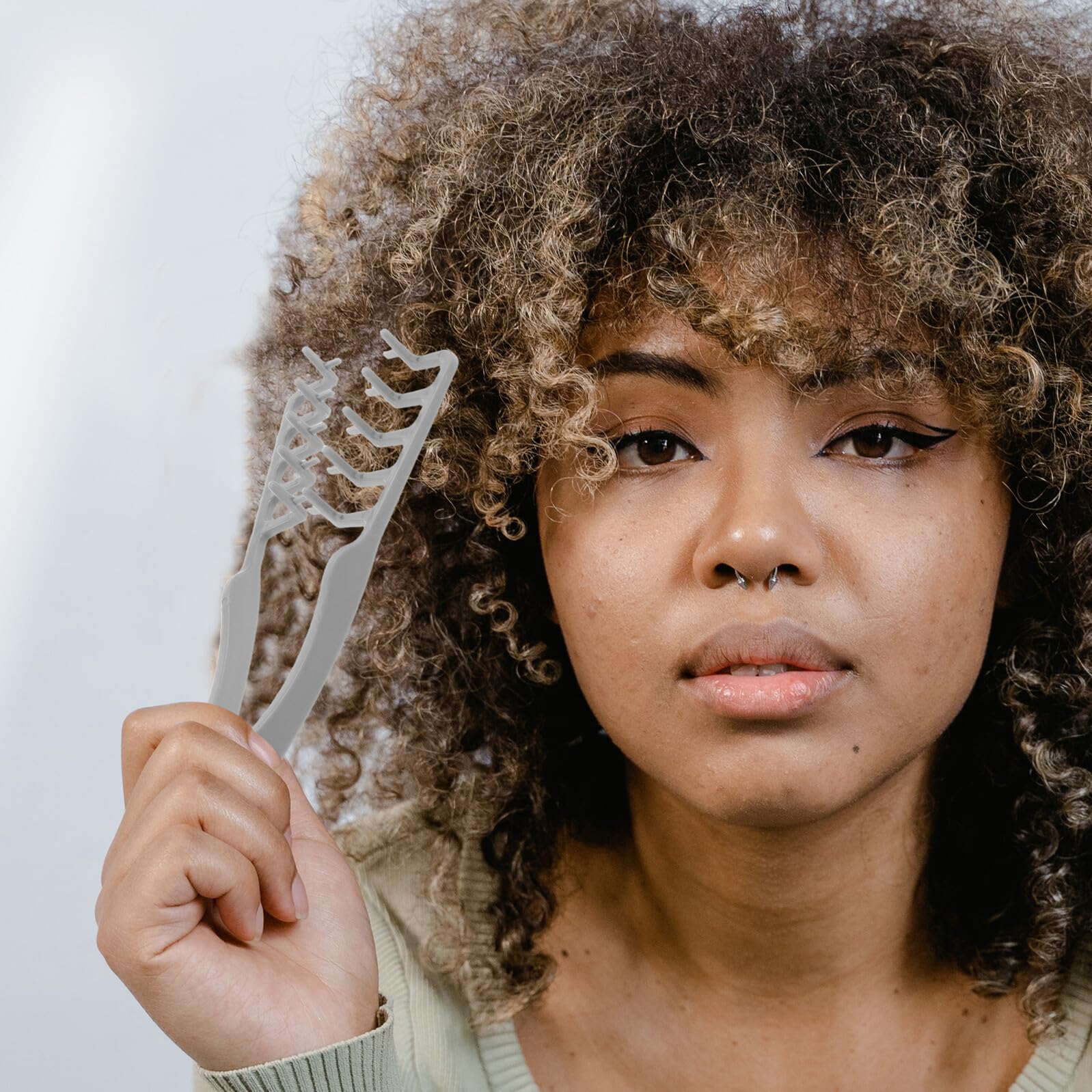 PACKOVE Peine Texturizador de Dientes Anchos para Levantar el Cabello, 10 Unidades en Color Gris, Herramienta Antiestática para Volumen Diario y Masaje del Cuero Cabelludo, Adecuado