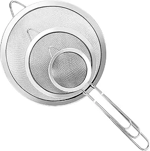3 Pcs Super Wire Extra Fine Mesh Strainer with Handle, Small Medium Large Size Sifter Metal, Stainless Steel Sieve Strainers for Kitchen Rice Juice Quinoa Food Flour Baking YLYL