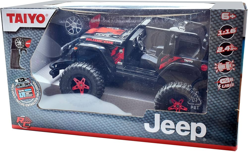 Toy Shock Jeep Wrangler Rubicon 2 Door 1:16 Scale R/C - Black