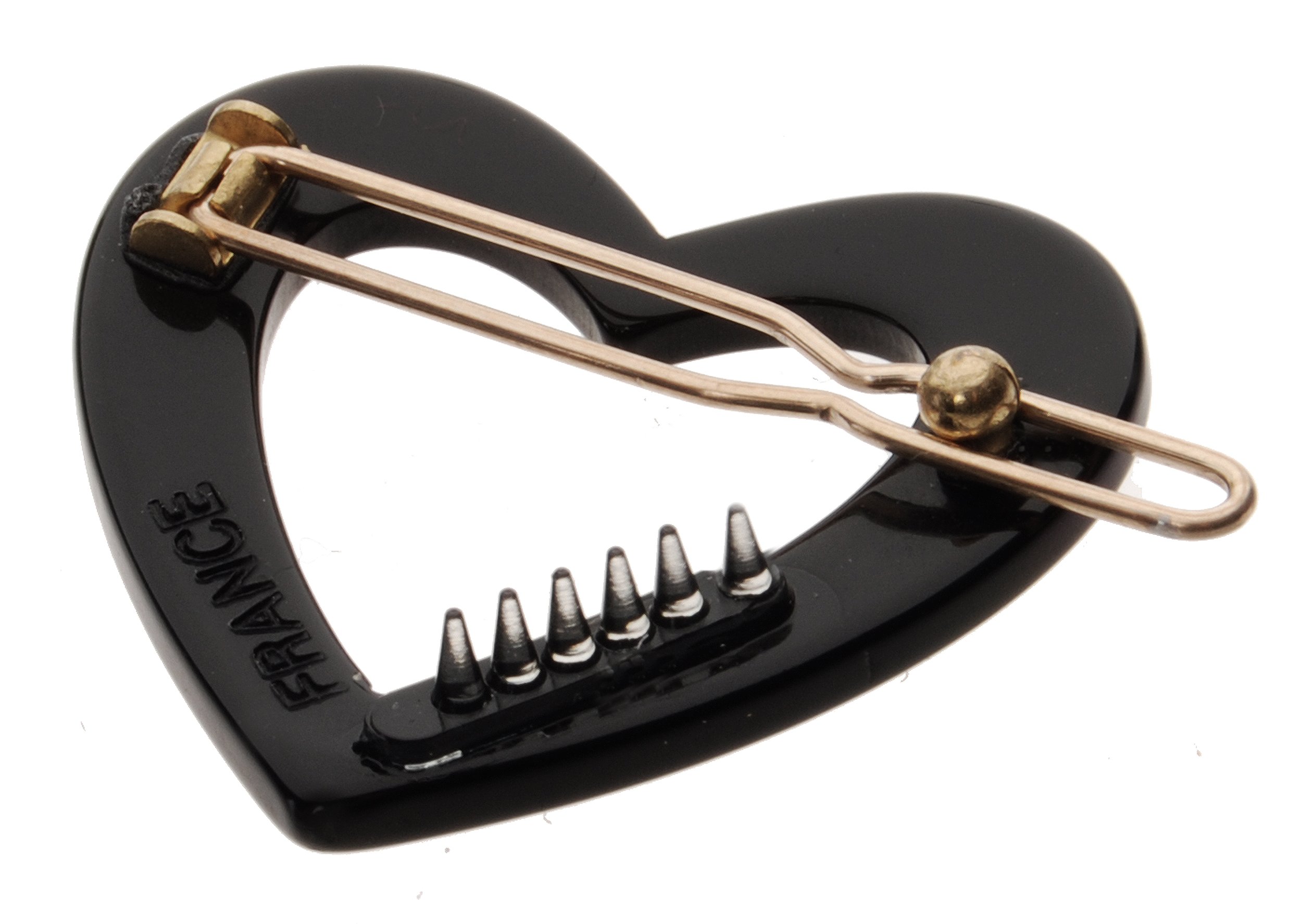 Double Heart Plastic Tige Boule Barrette Adult Compact Fine Hair Styling Amazon.com : France Luxe Cutout Oval Plastic Tige Boule  main image 4